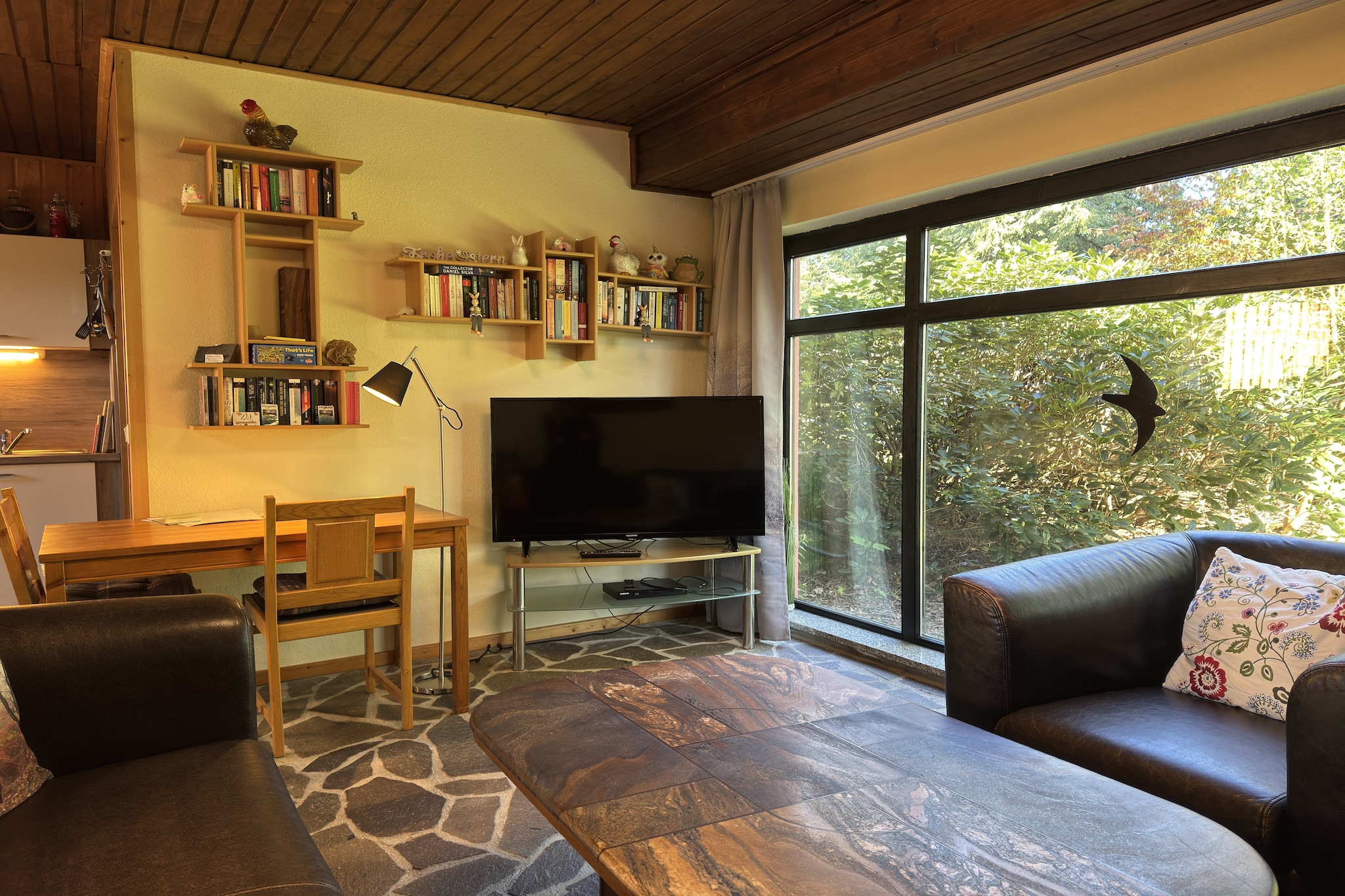 Ferienwohnung Erdgeschoss Weitblick I - Woonkamer