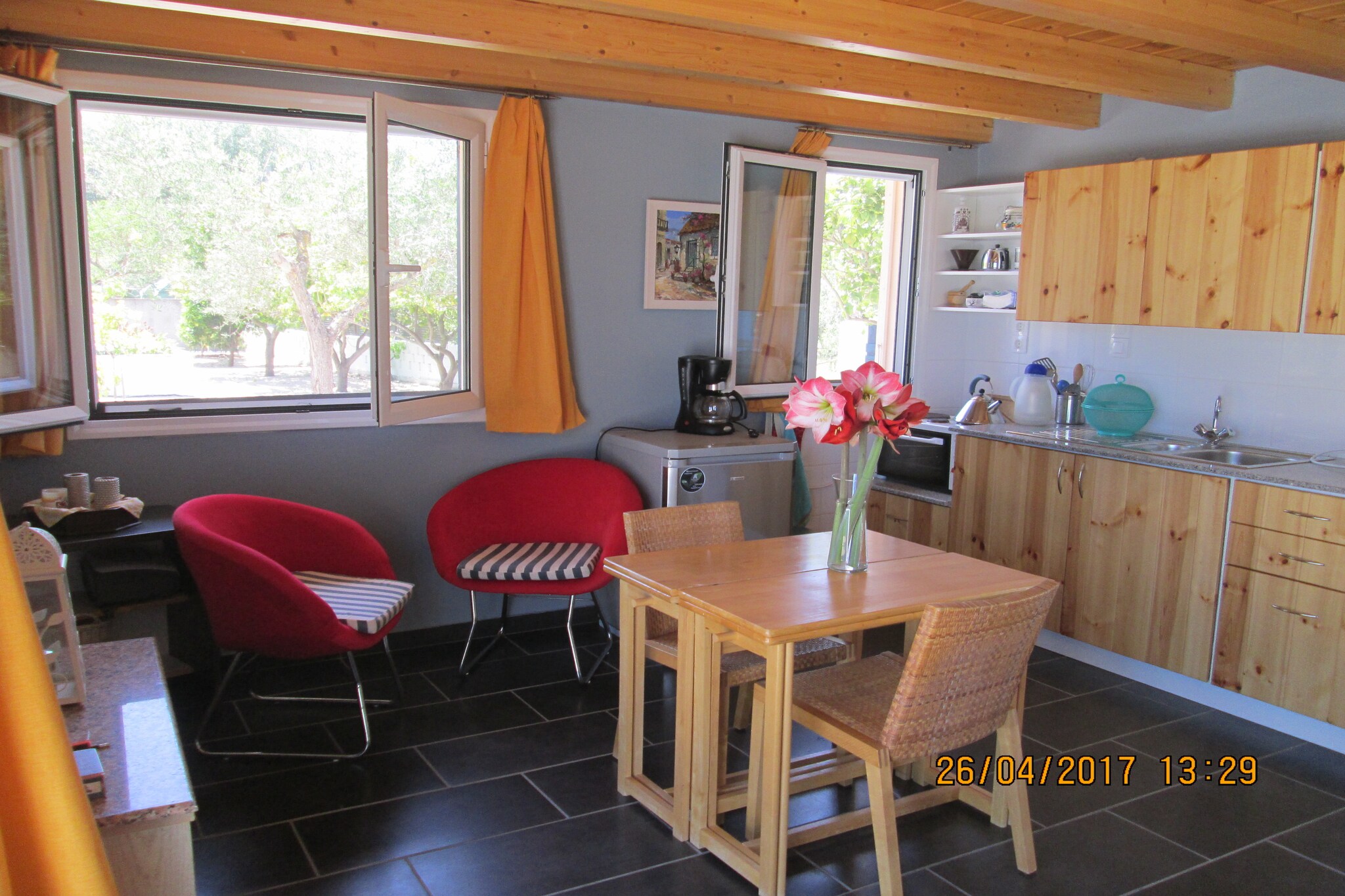 Spacious chalet on a plot of 4000m2 with fruit trees near the beach in Messinia