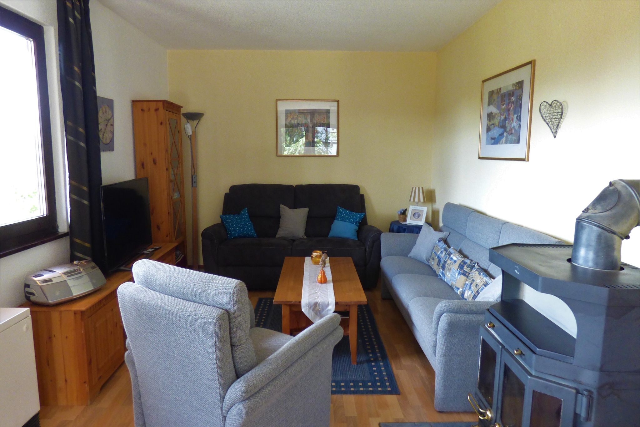 This cosy 2-bedroom apartment, located in Frankenau can accommodate 4 people. Ideal for 2 couples travelling together, guests can enjoy a hot barbecue in the garden and access free WiFi at this child-friendly property.
You can go hiking to have an adventurous day in the beautiful forest, 100 m away. The town center is located 1 Km away, where you can visit the lake and enjoy shopping.
Guests can lounge in the beautiful garden and bask under the sun. The kitchen is well-equipped with a toaster, coffee machine, oven, microwave and refrigerator. Guests can light up the wood stove for warmth while while the electric heating facility is also available. This child-friendly property also features a childrenÂ’s bed, play equipment and high chair. An ironing board, iron and hairdryer are also available.
Public transport is available 15 km away.