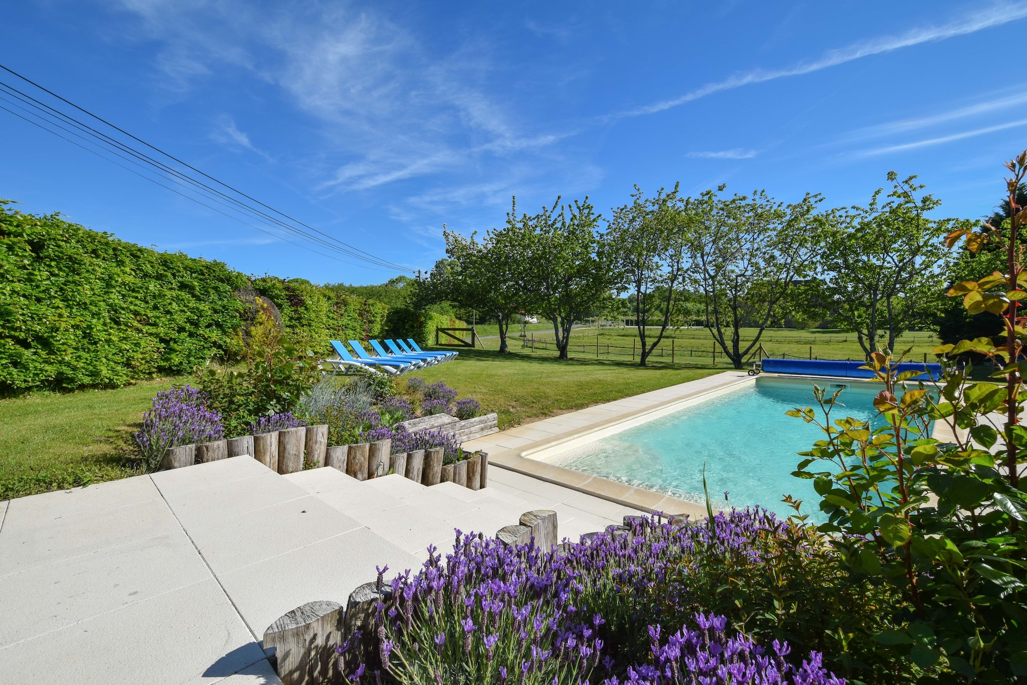 Detached house with stunning views and a private heated swimming pool.