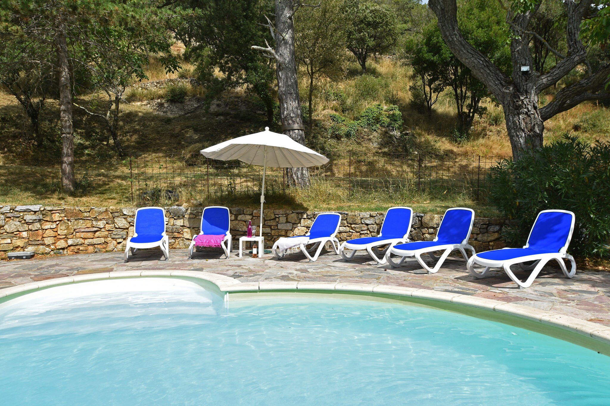 Gerenoveerde royale familie Mas met verwarmd zwembad en duikplank nabij Minerve