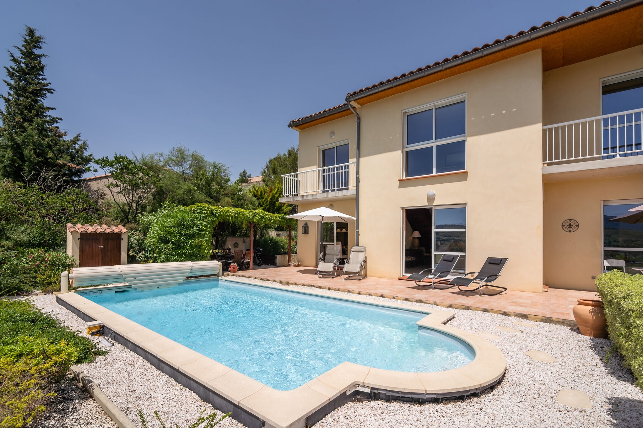 Spacious villa with private swimming pool and fully enclosed garden.
