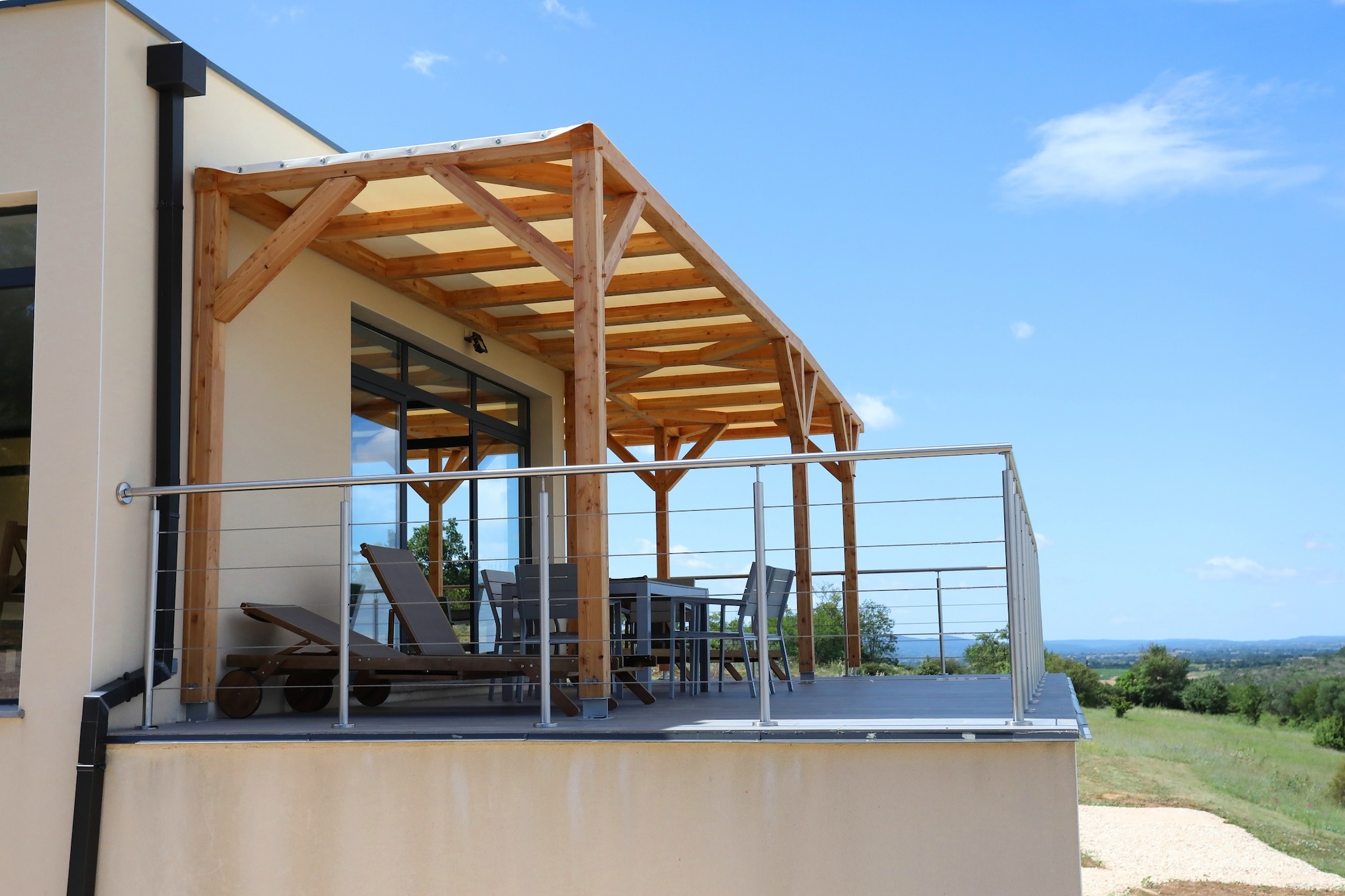 Villa moderne-View in summer