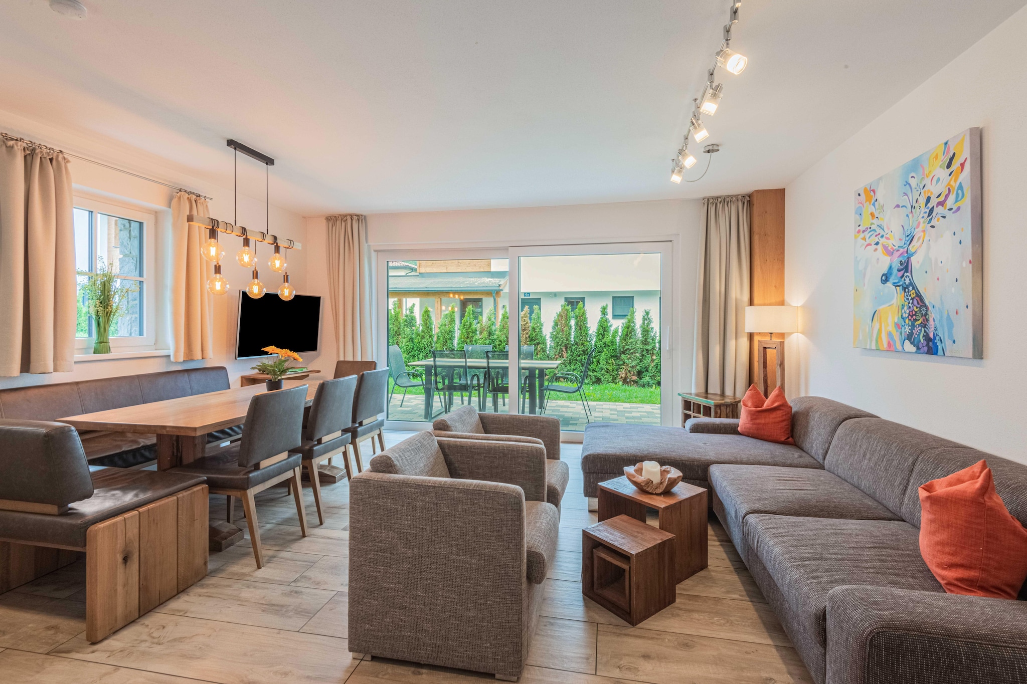 This beautiful chalet is centrally located in the cosy village of Niedernsill in Salzburgerland, between the ski areas of Zell am See/Kaprun and KitzbÃ¼hel/Kirchberg. 
  
The chalet is a semi-detached house and you'll get the right half all to yourself. Because it is such a large space spanning three floors, it is an ideal holiday home for friends or families. The high-quality amenities and warm furnishings ensure that you'll immediately feel at home.  After a wonderful day in the snow, a pleasant hike or mountain bike tour, feel free to relax in your own private relax area with sauna. This is in the basement. Here you'll also find a large storage room for skis. In short, a beautiful chalet that deserves at least four stars. 
  
Niedernsill is an ideal starting point for a holiday both in summer and winter. There's plenty to do for e.g. mountain bikers, golfers, hikers, glacier skiers, paragliders, horse riders and of course those looking for peace and quiet in the immediate vicinity. In winter you can drive to the slopes of KitzbÃ¼hel and Zell am See in just a few minutes. 
  
Linens are also provided if you rent a cot and high chair for the baby. This includes bedding and towels. 
  
A special highlight is the "Fun Card" which is available to guests. 

