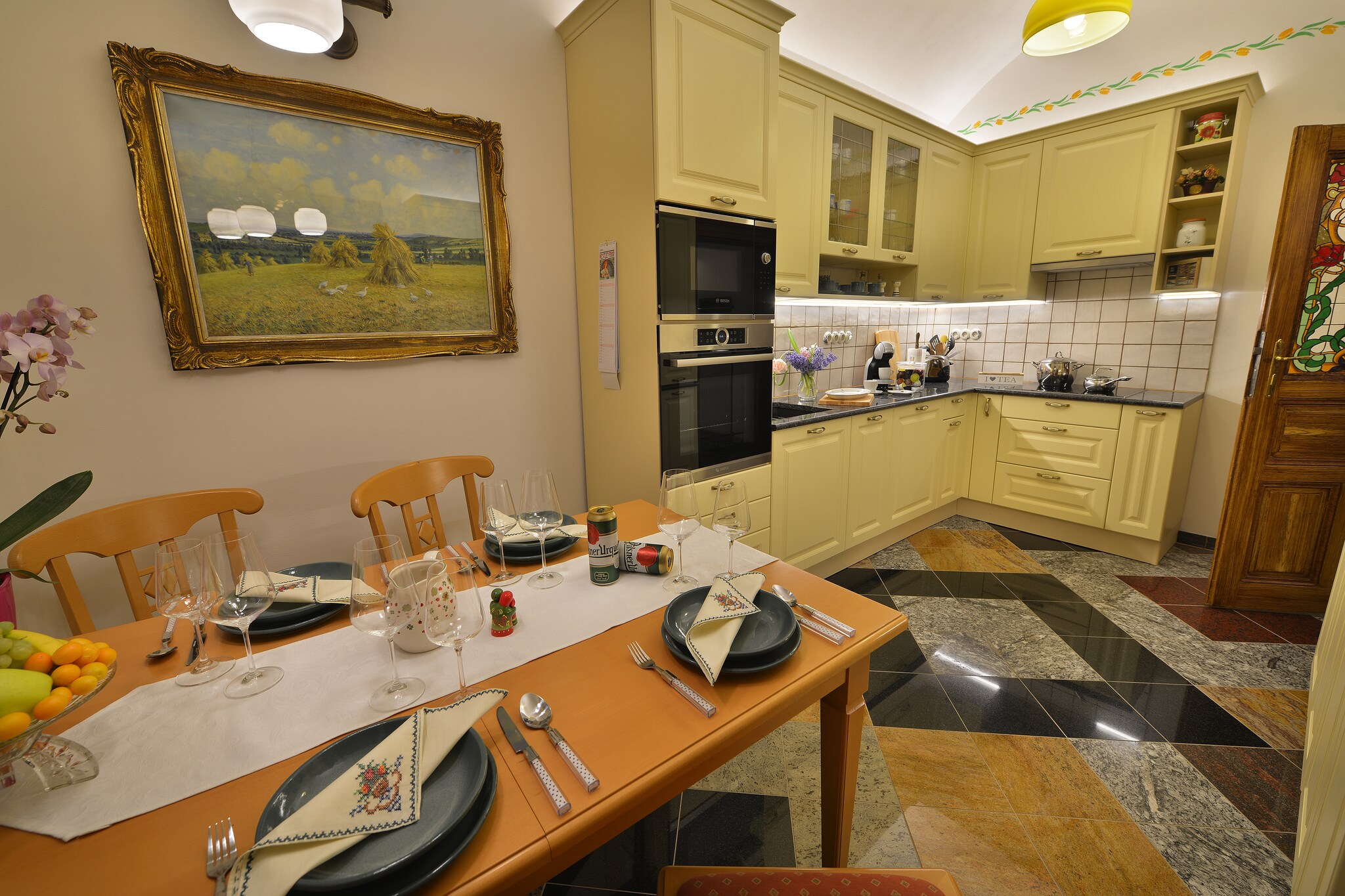 Riverside City Retreat
Stay in this unique apartment on the ground floor in Prague’s historic centre, just 20 meters from the Vltava River. With two bedrooms accommodating up to four guests, the space is ideal for families or small groups. Comfortable seating areas, central heating, and tasteful furnishings provide a cozy and convenient base for exploring the city. On-site parking adds to the ease of your stay.
Walkable Attractions Nearby
Step outside and you are moments from excellent restaurants, just 50 meters away, and essentials are available within 300 meters. Enjoy scenic riverside walks or a refreshing visit to the public pool located 500 meters from the apartment. Explore Prague’s historic streets, nearby landmarks, and vibrant cafés all within easy reach, making this location a prime choice for a city break.
Comfortable Modern Amenities
The apartment features a well-equipped kitchen with a dining table, making it easy to prepare meals at home. A bathroom with double washbasins, a washing machine, and tumble dryer add convenience for longer stays. Guests should note that this is private accommodation with set check-in and check-out times. Pets are not allowed, ensuring a calm and peaceful environment for all visitors. With a combination of historic charm, central location, and modern comforts, this apartment offers a relaxing and memorable Prague experience.