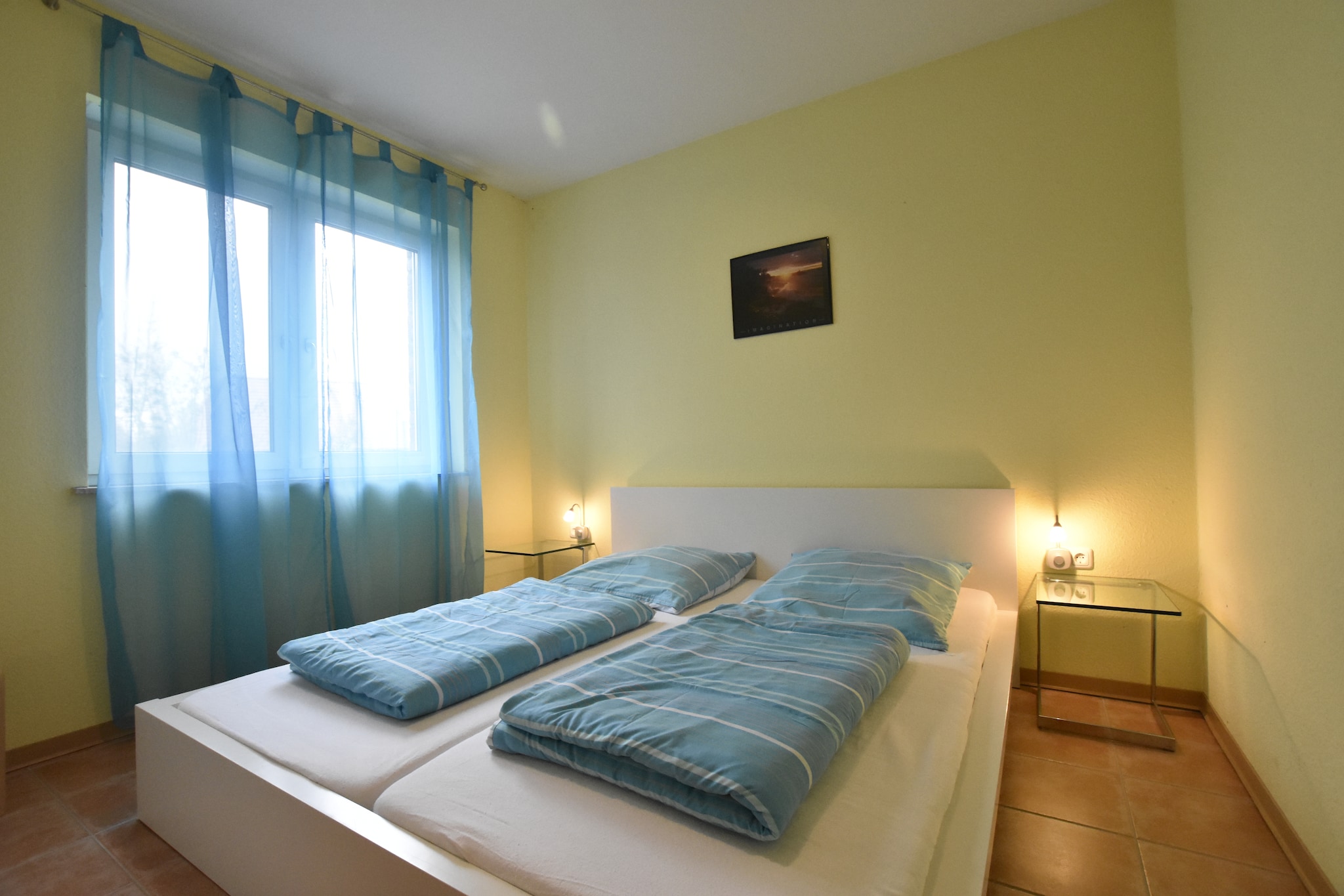 Ground floor: (open kitchen(electric kettle, toaster, cooker(ceramic), coffee machine, oven, dishwasher, fridge-freezer), Living/diningroom(TV(flatscreen), dining table, fireplace, seating area, DVD player, radio, CD player), bedroom(double king size bed(180 x 200 cm)), bedroom(bunk bed), bathroom(shower(walk-in shower), sauna, washbasin, toilet, washing machine))\n\nOn the 1st floor: (open kitchen(dishwasher), Living/diningroom(fireplace), bedroom(double king size bed), bedroom(double king size bed), bedroom(bunk bed), bathroom(bath tub, shower, sauna, washbasin, toilet, washing machine), bathroom(shower, washbasin, toilet))\n\n2nd Guest house ground floor: (open kitchen, Living/diningroom(fireplace), bedroom(double king size bed), bedroom(2x single bed), bathroom(shower, sauna))\n\ngrill, cot, terrace, garden(fenced), garden furniture, parking, high chair, outdoor fireplace