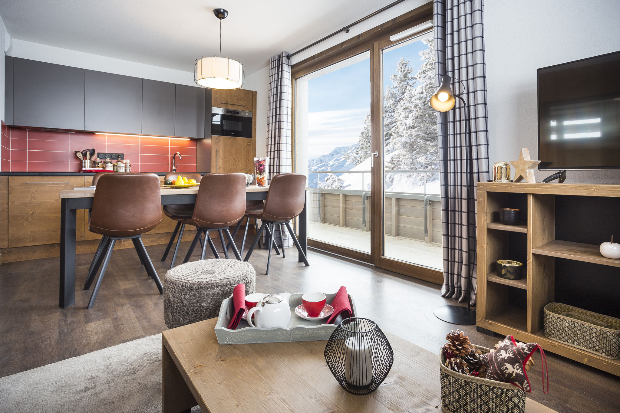 Modern apartment in authentic ski village les Saisies