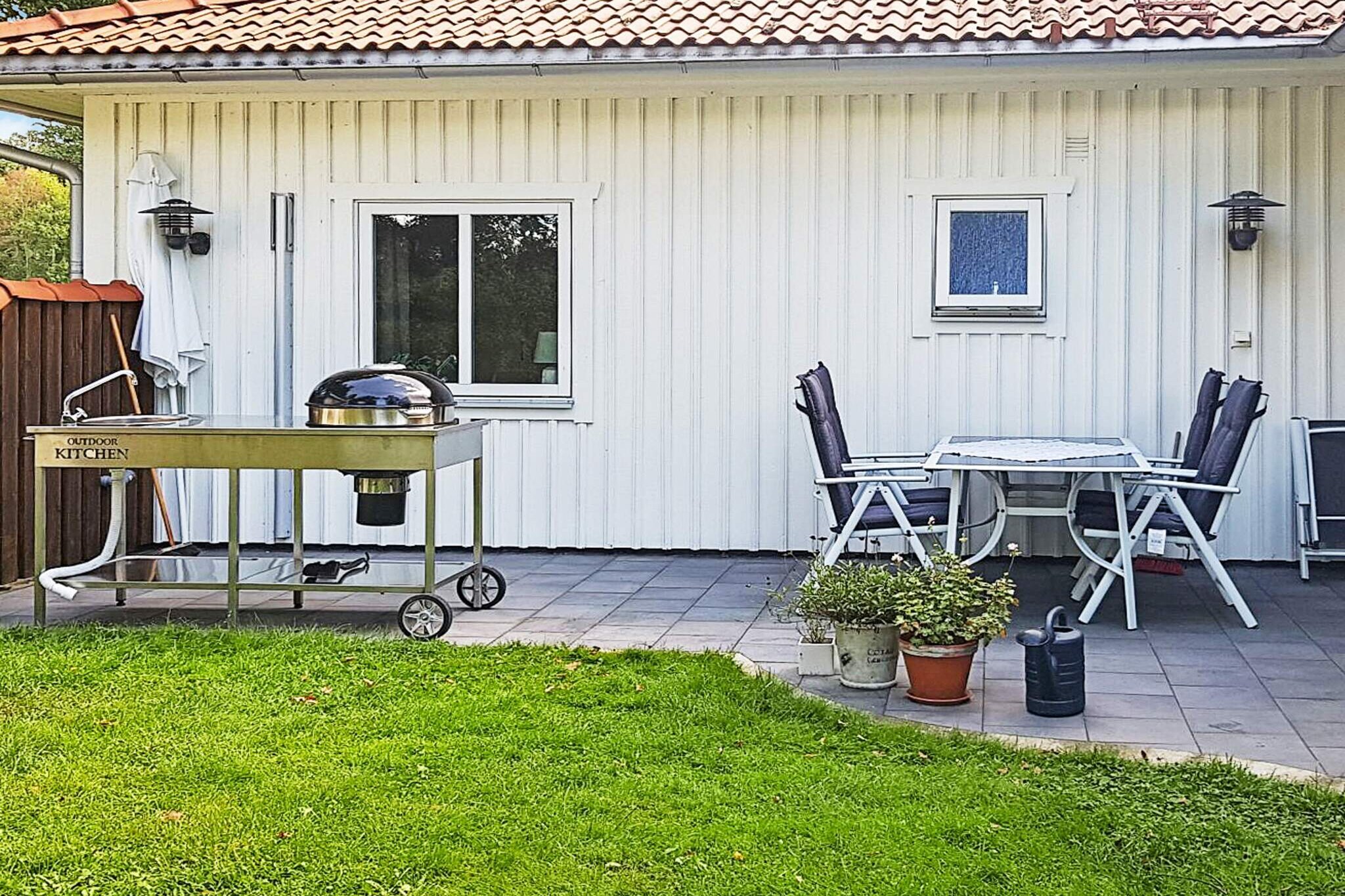 Kitchen(cooker(electric), hood, coffee machine, microwave, dishwasher, fridge-freezer), Living/bed room(TV(swedish TV channels), fireplace, fireplace, radio, CD player), bedroom(double bed), bedroom(single folding bed), bedroom(double bed), bedroom(double folding bed), bathroom(floor heating)(tumble dryer, washbasin, shower, toilet, washing machine), bathroom(floor heating)(washbasin, shower, toilet), conservatory(garden furniture, BBQ), sauna(indoor, heated), parking