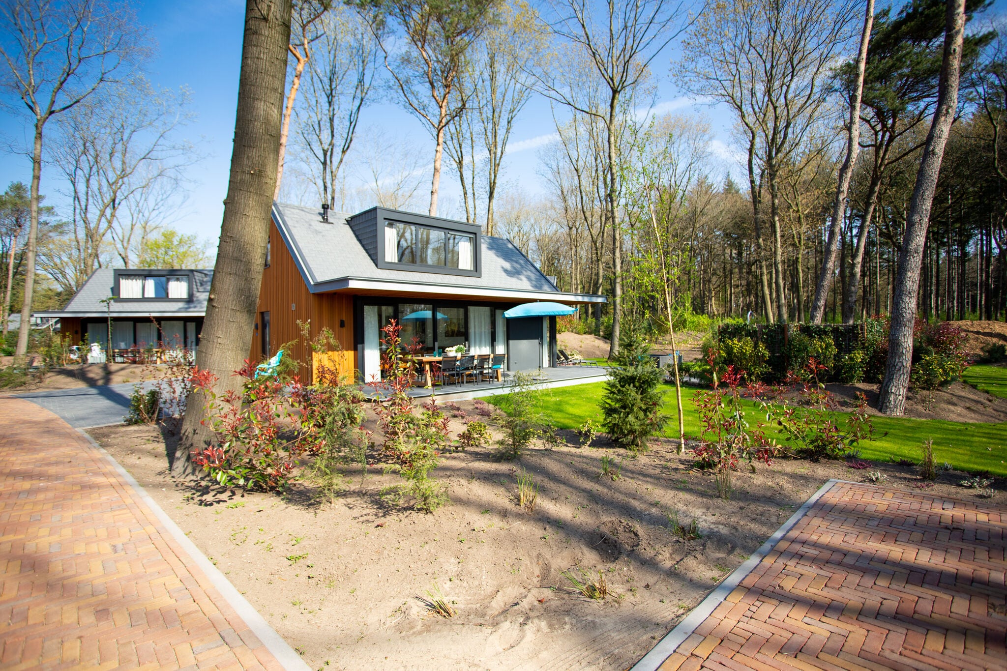 Modern villa with outdoor sauna and spa