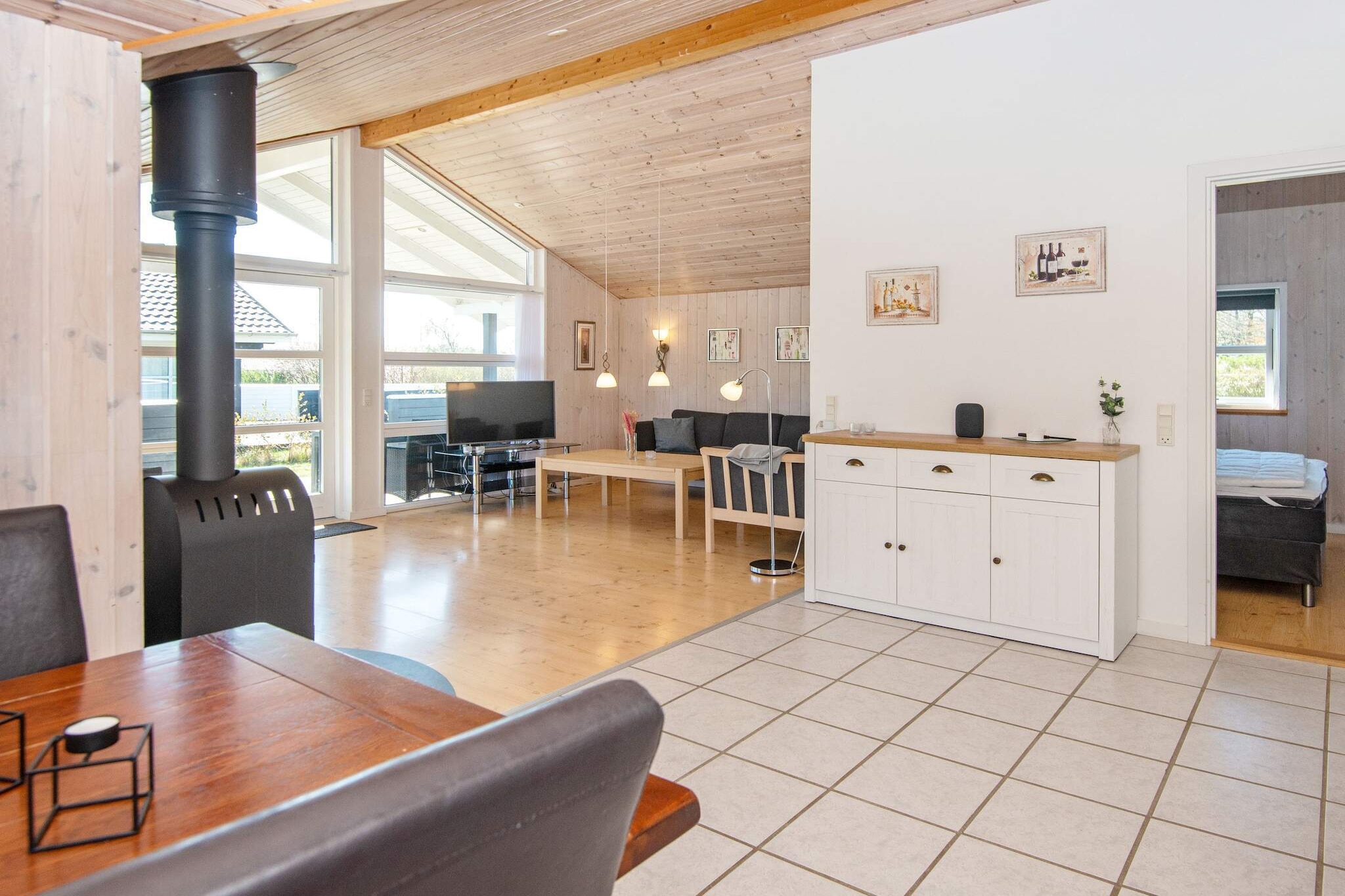 Holiday home with whirlpool and sauna located within walking distance to Hemmet Strand on the southeast side of Ringkøbing Fjord. The cottage is located in the 2nd row to the playground, so this is really a very child-friendly area. The cottage is well furnished with kitchen with half wall to the dining and living room. From here there is access to a south-facing, partially covered terrace. Inviting bathroom with whirlpool and sauna. Three double bedrooms and a loft where the children have the opportunity for some time away from the parents. There is a swing. There are many good cycling and walking trails in the area. Not for rent to youth groups.
A refundable deposit might be charged closer to your check-in date. This deposit covers utilities consumed during your stay and any additional services that may be taken. The final amount will be adjusted based on actual meter readings, actual usage of extra services, and any remaining balance will be refunded within 21 days after checkout.
