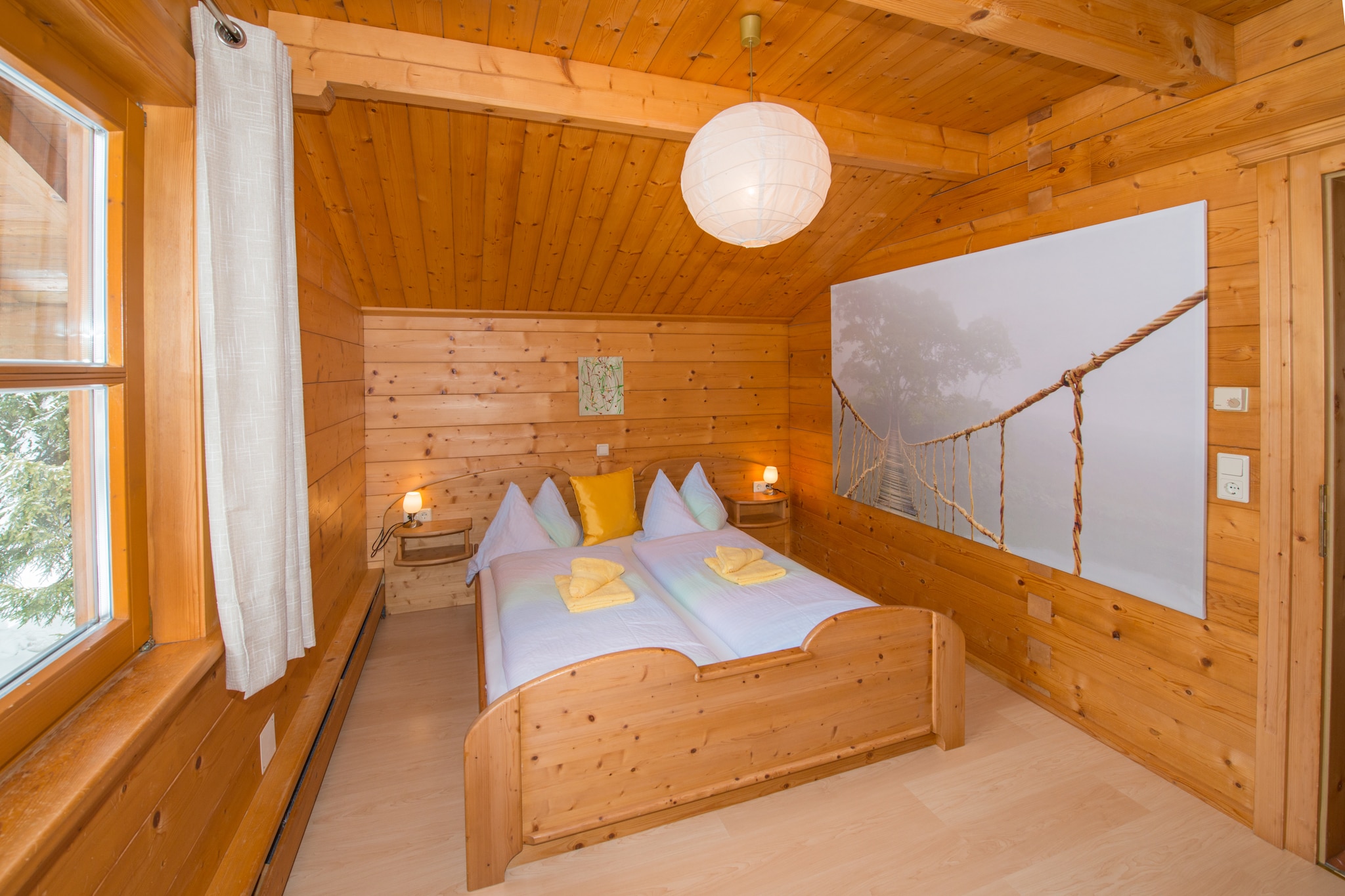 Appartment Holzblockhaus-Slaapkamer