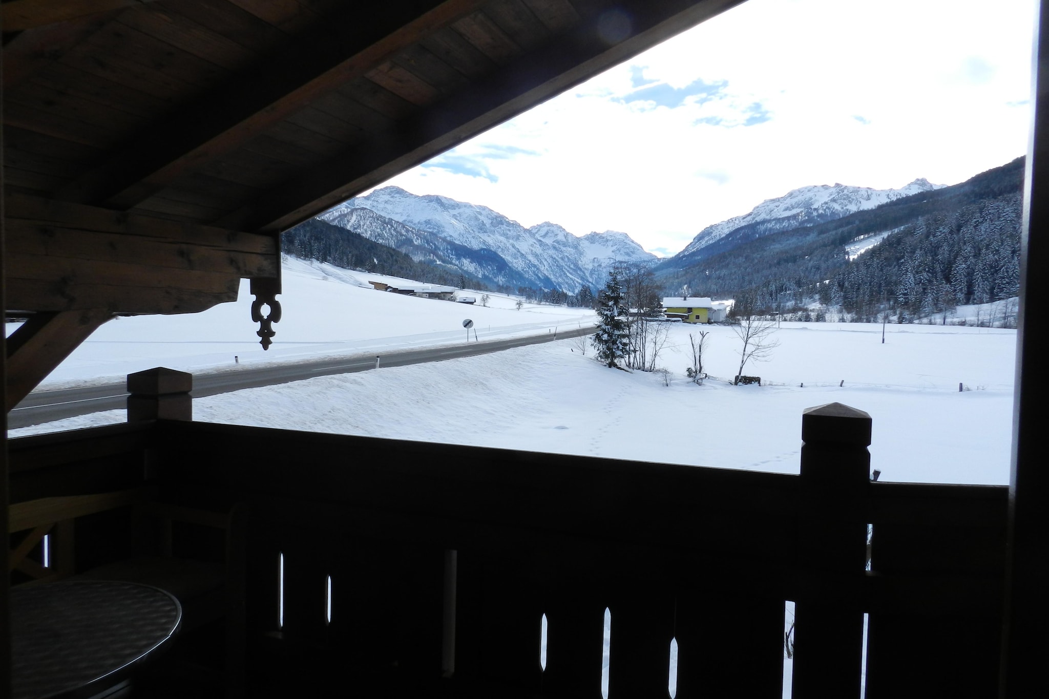 Appartment Holzblockhaus - Uitzicht winter