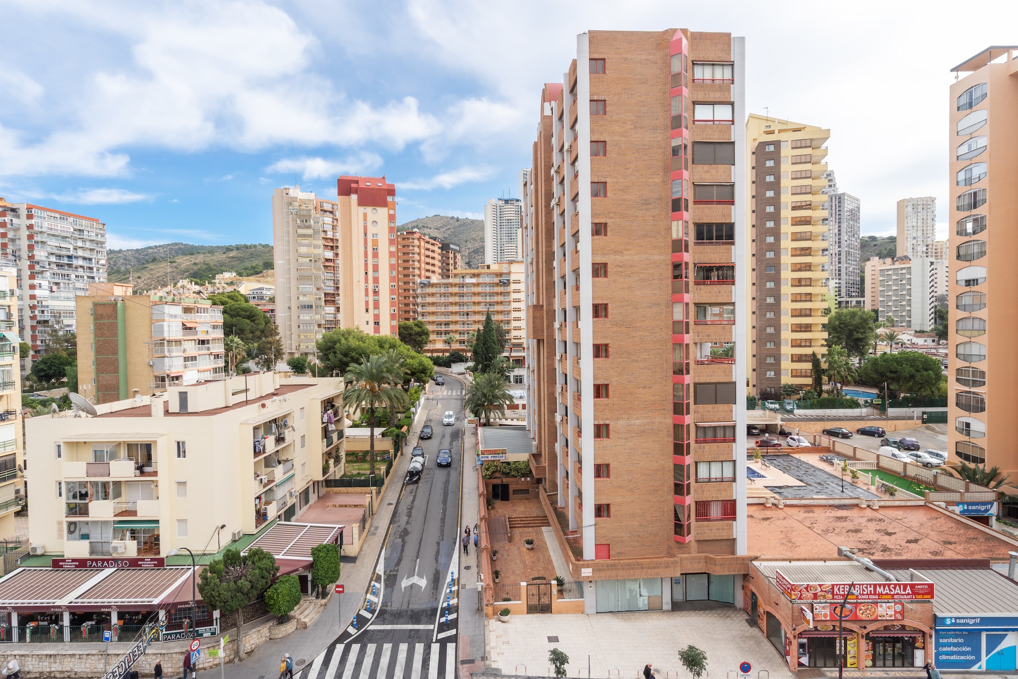 Benidorm-Gebieden zomer 1km