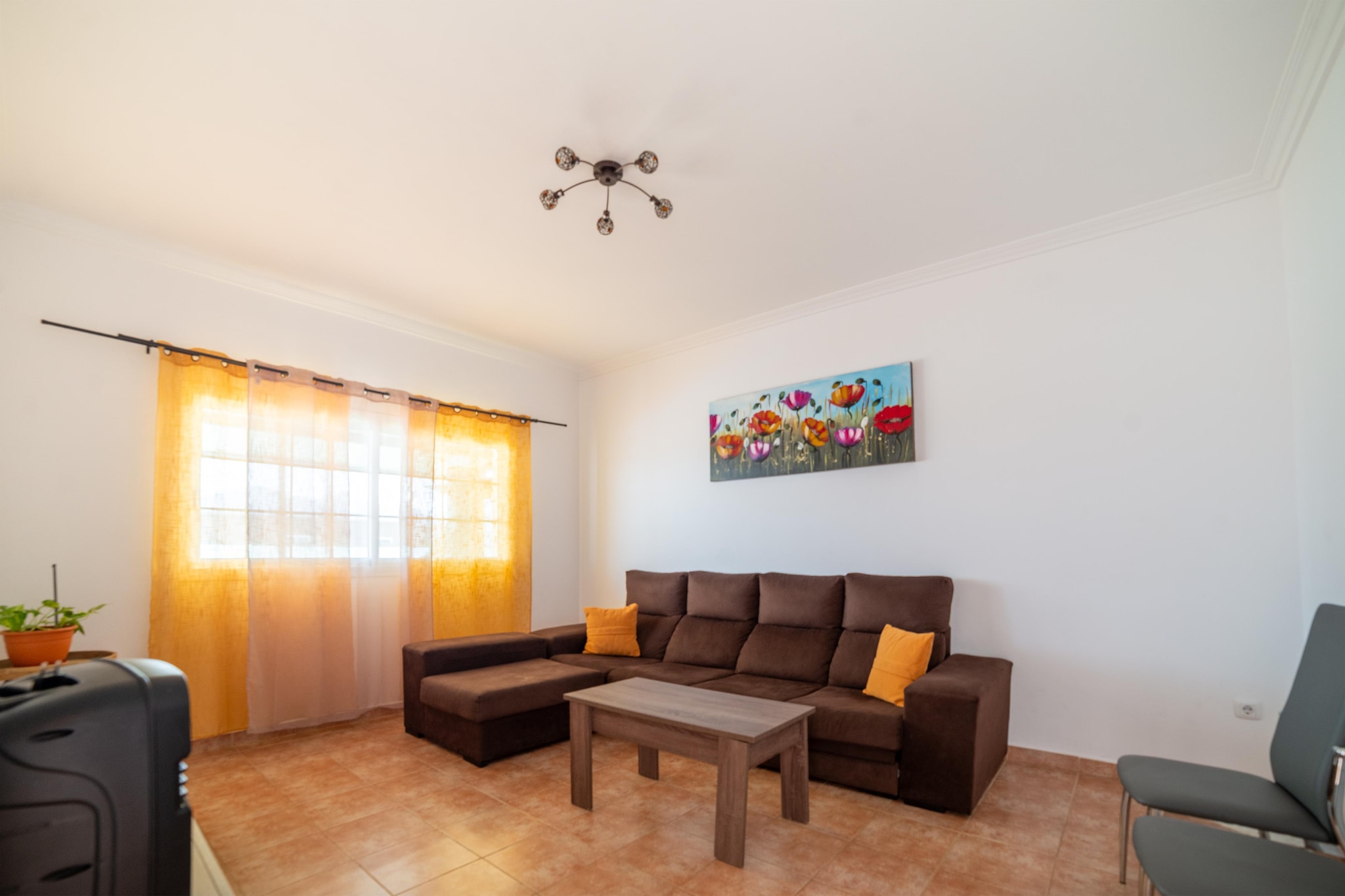 Chalet en Tuineje para 6 personas-Woonkamer