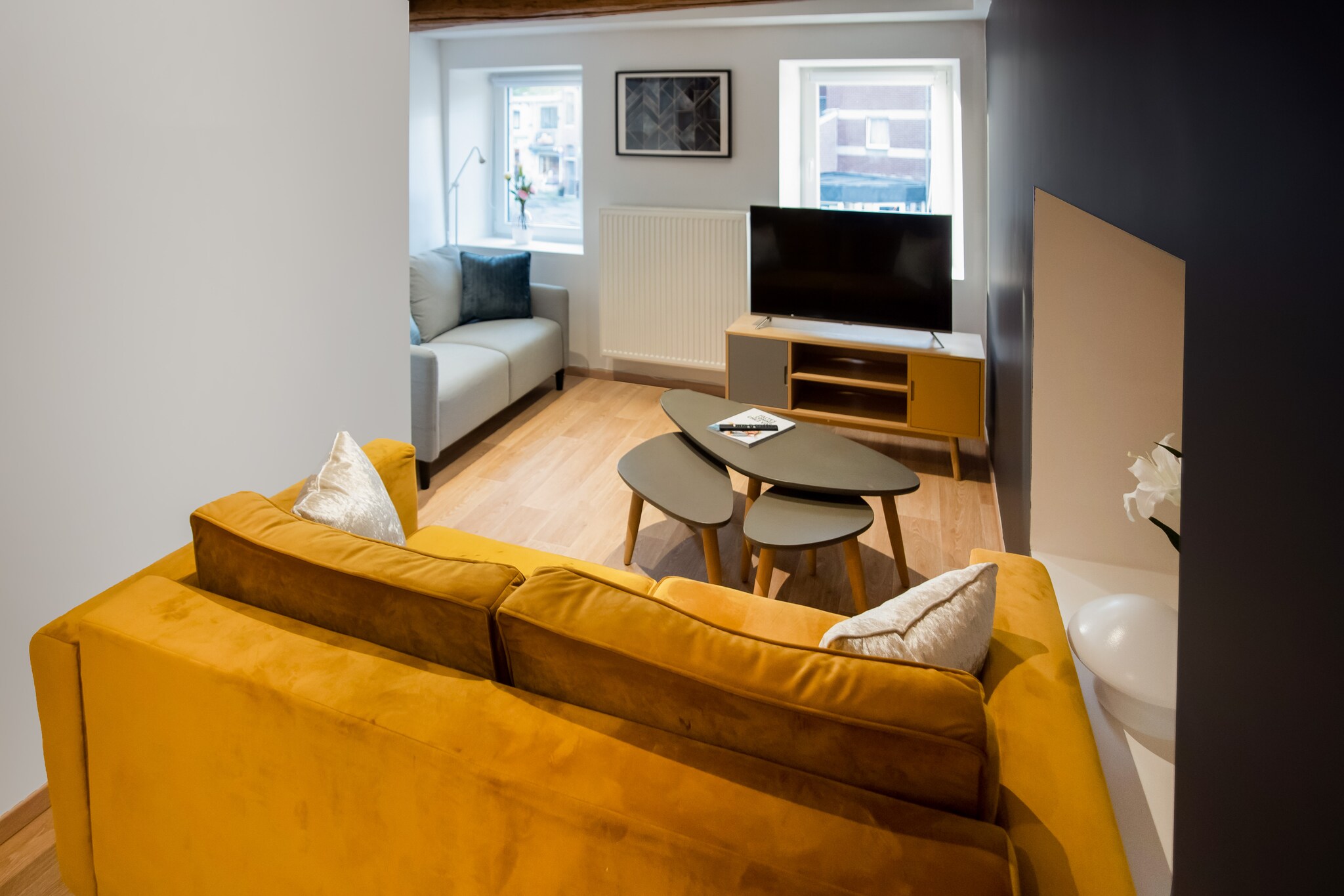 This holiday home is located in Aywaille and is a perfect staying place for a family or a group looking to spend quality time with each other. It has 2 bedrooms that can accommodate 6 guests easily. The home is quite near to the forest where you can go for long and refreshing walks. The holiday home is in close vicinity to restaurants from where you can taste the local delicacies. If you enjoy fishing with your friends then the fishing river is very close by for a fun-filled evening. There is a town center just steps away to buy the important items for your vacation. There is a seating area in the sitting room with a TV and dining table along with the Netflix facility for rejuvenation. The large kitchen is ultra-modern and classy with essential equipment for making healthy and delicious meals savoured with love on the adjacent dining table. Parking is also available. The bus stop is hardly a few steps away, the train station is 450 m away and Zaventem Airport is 125 km away.