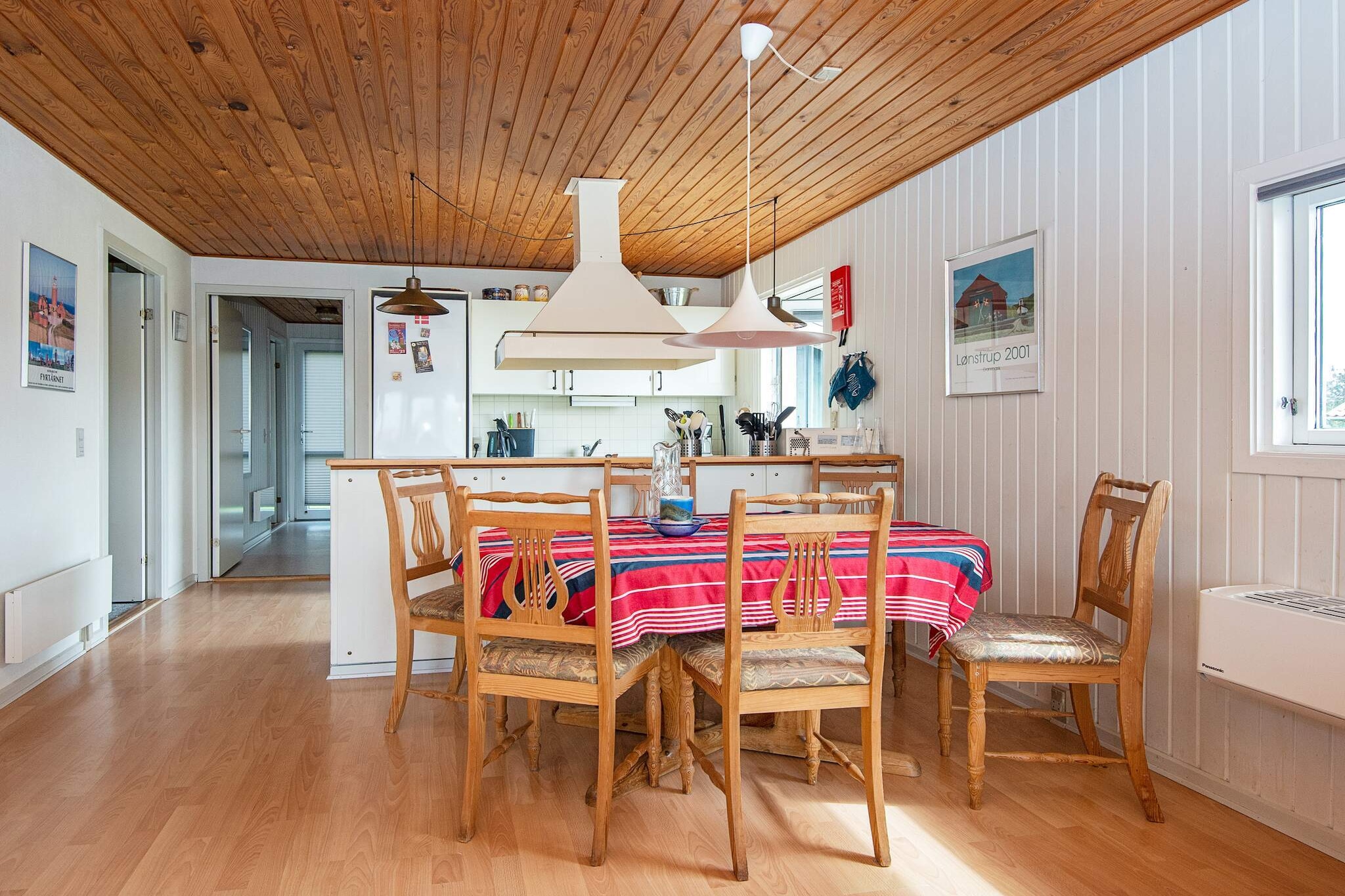 Bright and classic cottage with sauna located on a large natural plot just about 400 meters from the North Sea at Vejlby Klit. Open kitchen / living / dining area with access to the terrace. The kitchen has i.a. dishwasher and microwave. Living room with wood burning stove, comfortable furniture and TV. There are three bedrooms. Bathroom with shower and washing machine. Sauna for 6 people. There is a swing set in the garden. There is a large terrace, including some covered as well as garden furniture. Not for rent to youth groups.
A refundable deposit might be charged closer to your check-in date. This deposit covers utilities consumed during your stay and any additional services that may be taken. The final amount will be adjusted based on actual meter readings, actual usage of extra services, and any remaining balance will be refunded within 21 days after checkout.