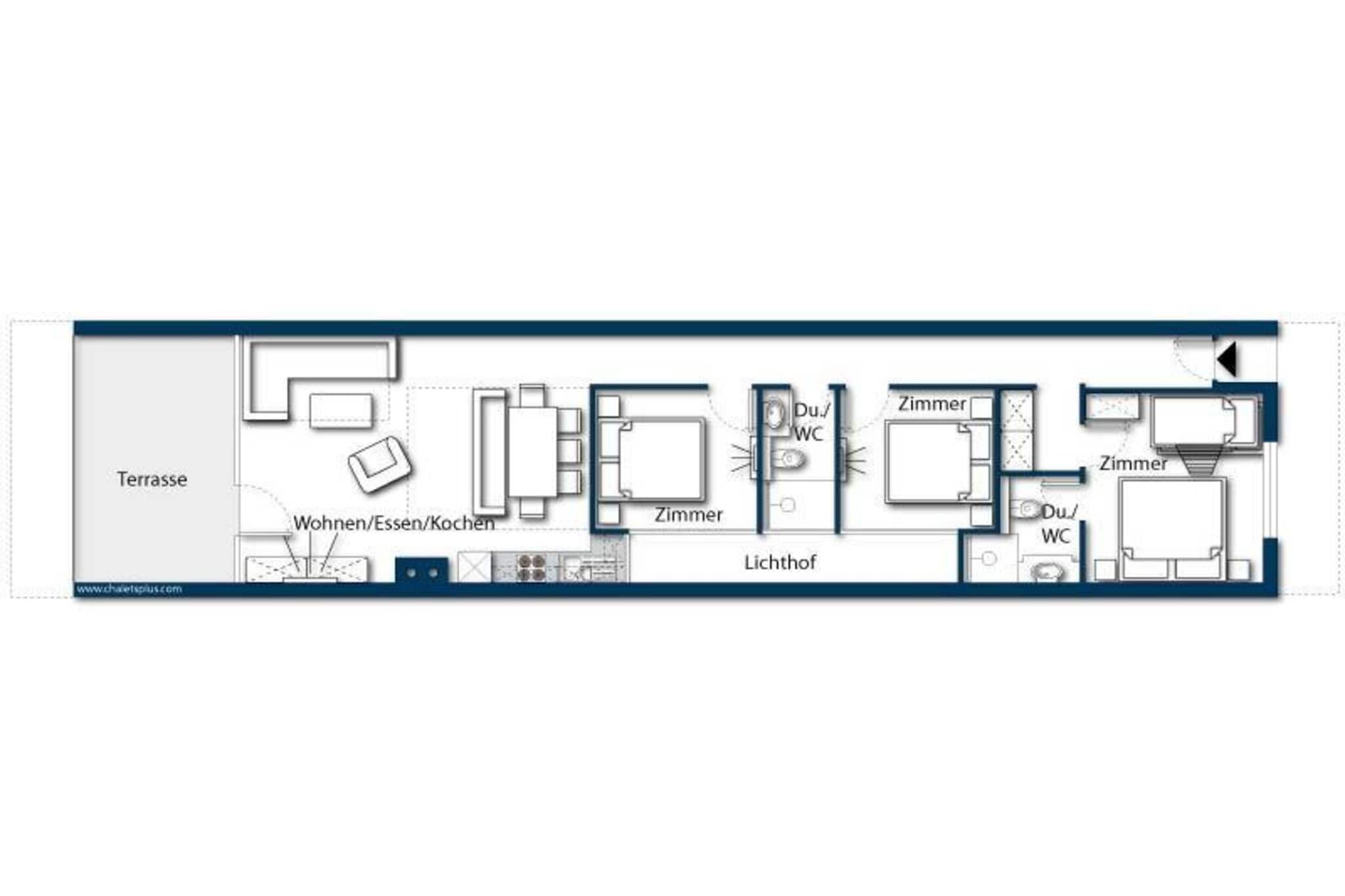 Wildkogel Appartement C - Plattegrond