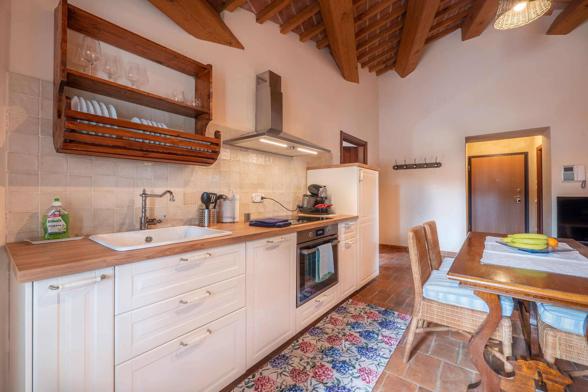 This historic holiday home, built in 1563 and thoughtfully renovated over the years, offers a unique blend of old-world charm and modern comfort. Nestled in Mombaroccio, the property consists of two adjoining apartments on the first floor, featuring air conditioning and all the essentials for a relaxing stay. Guests can unwind in the shared lawn or take refreshing dips in the spacious swimming pool while enjoying breathtaking views of the sea. Comfortable outdoor furniture and deckchairs create the perfect setting for soaking up the Tuscan sun or enjoying a quiet moment with a book.

Located just 500 meters from the town center, this home is perfectly positioned for exploring local life, shopping, and dining. The coastal town of Fano, only 20 km away, offers a lively atmosphere with charming bars, cafes, and seaside restaurants. Among nearby dining options, the highly regarded restaurant Grani di Pepe, just 400 meters from the property, invites guests to indulge in authentic Marche cuisine prepared with fresh, local ingredients. Whether you crave fresh seafood or traditional Italian dishes, the surrounding area offers plenty to satisfy your palate.

The region itself is rich with attractions and activities. History enthusiasts will appreciate the nearby medieval villages and ancient landmarks, while nature lovers can explore the rolling hills and scenic trails of Marche. The combination of tranquil countryside and easy access to the Adriatic coast makes this holiday home an ideal base for a diverse vacation â€” from sunbathing on sandy beaches to discovering Italyâ€™s cultural treasures.

Note- The swimming pool is opened from 15th May till 30th September every year.