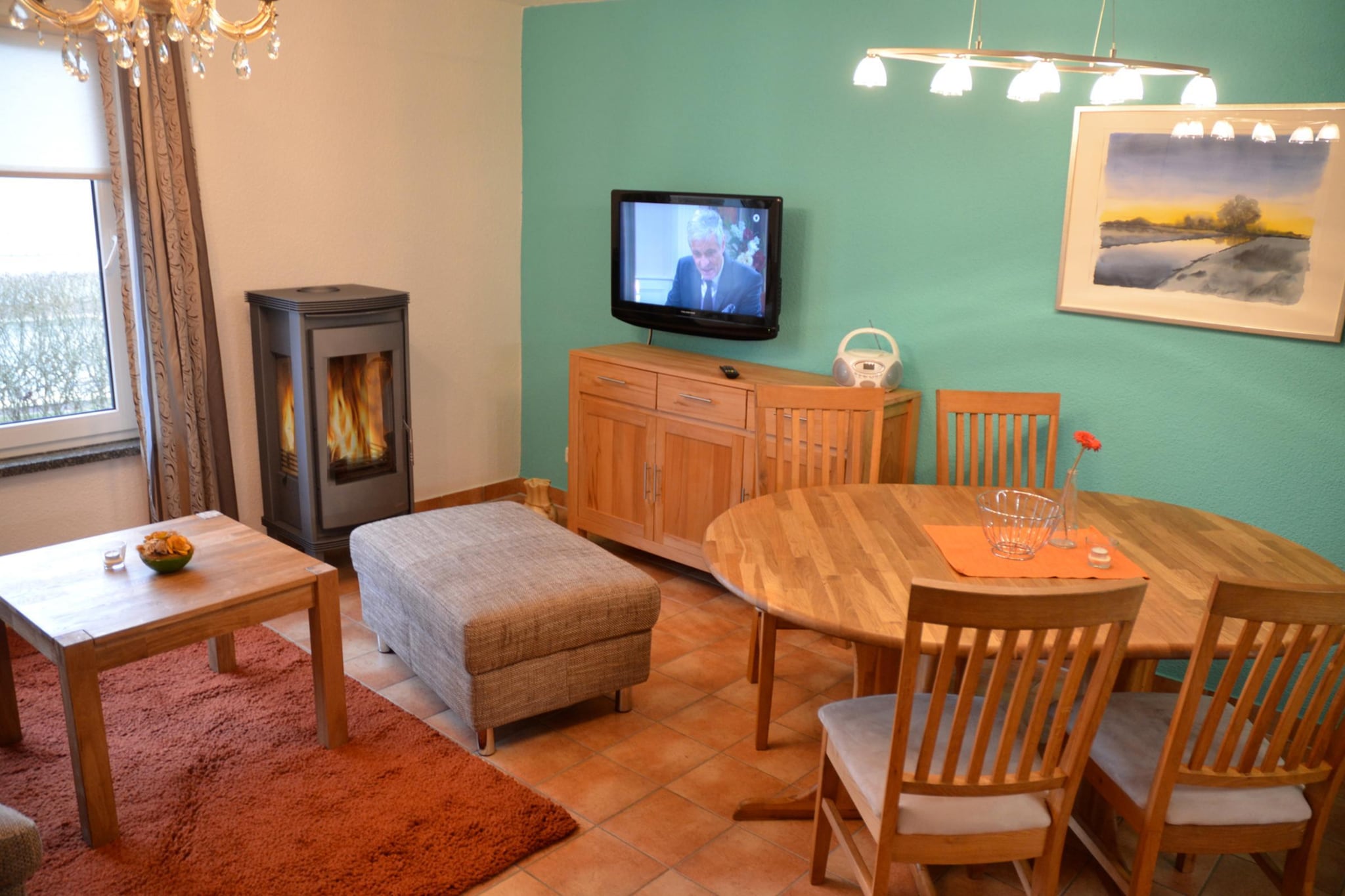 Inselhaus Vincent auf der Insel Poel-Woonkamer
