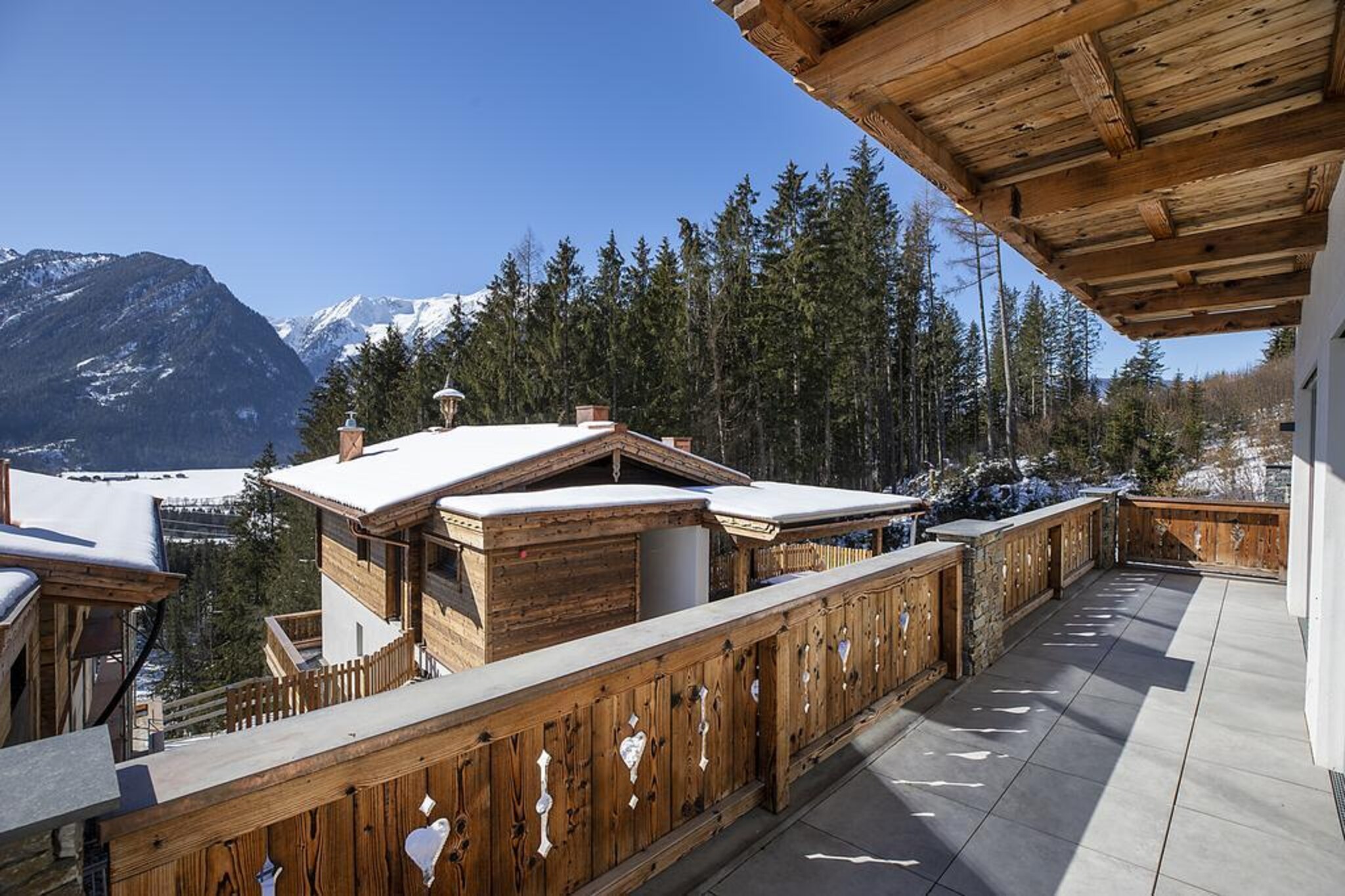 Nationalpark Chalet Arventalspitze-Uitzicht winter