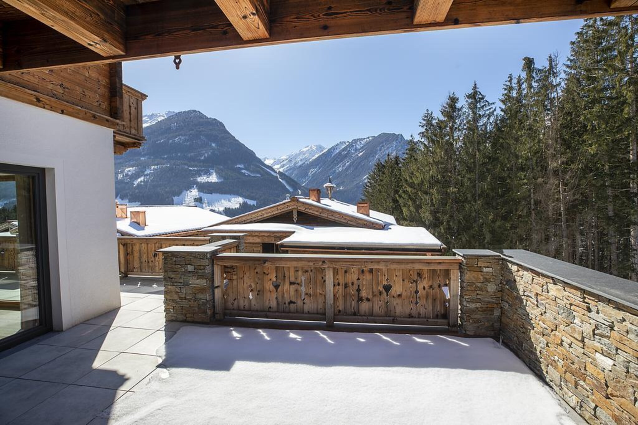 Nationalpark Chalet Arventalspitze-Uitzicht winter