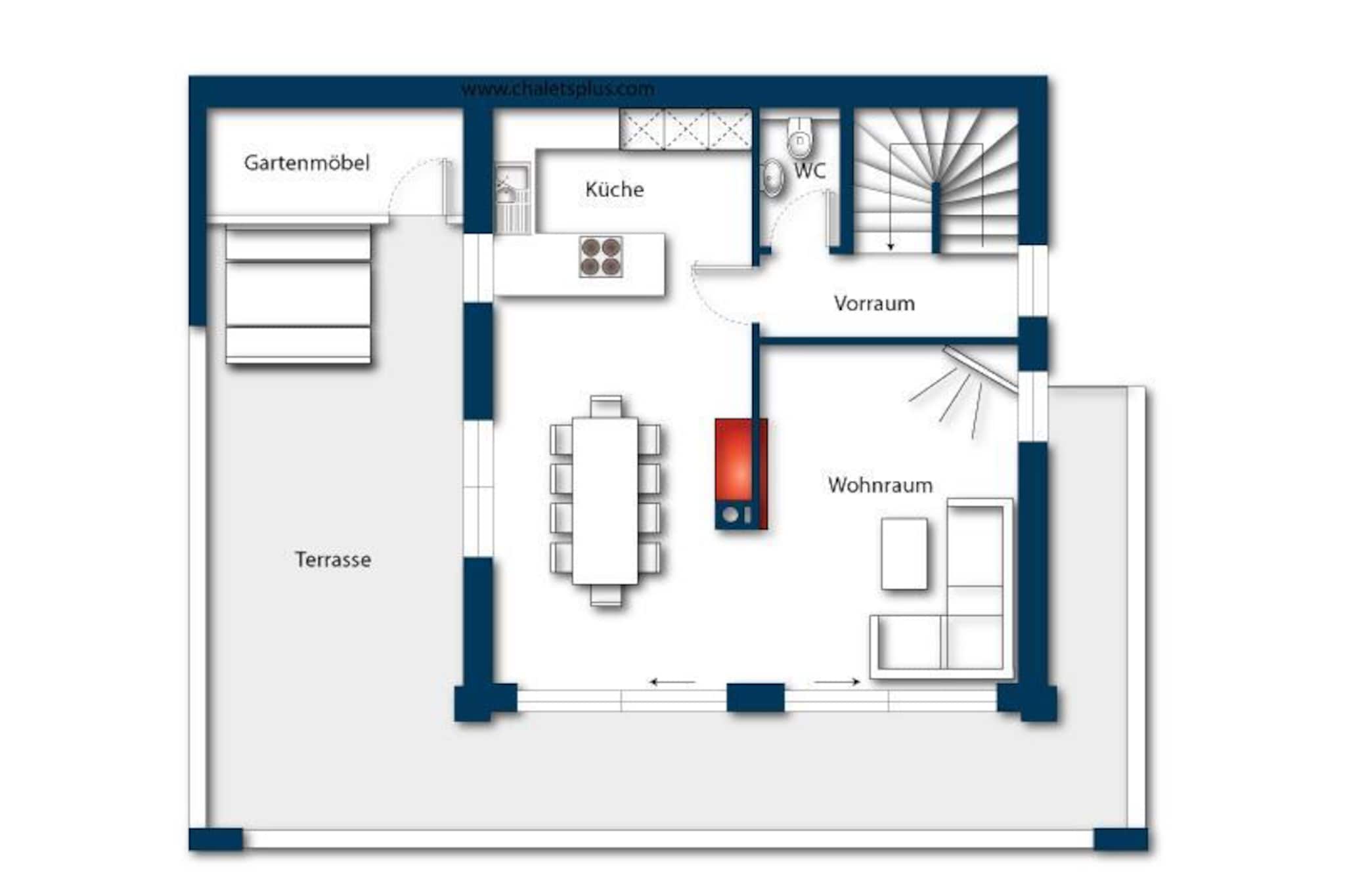 Nationalpark Chalet Jagdhausspitze-Plattegrond