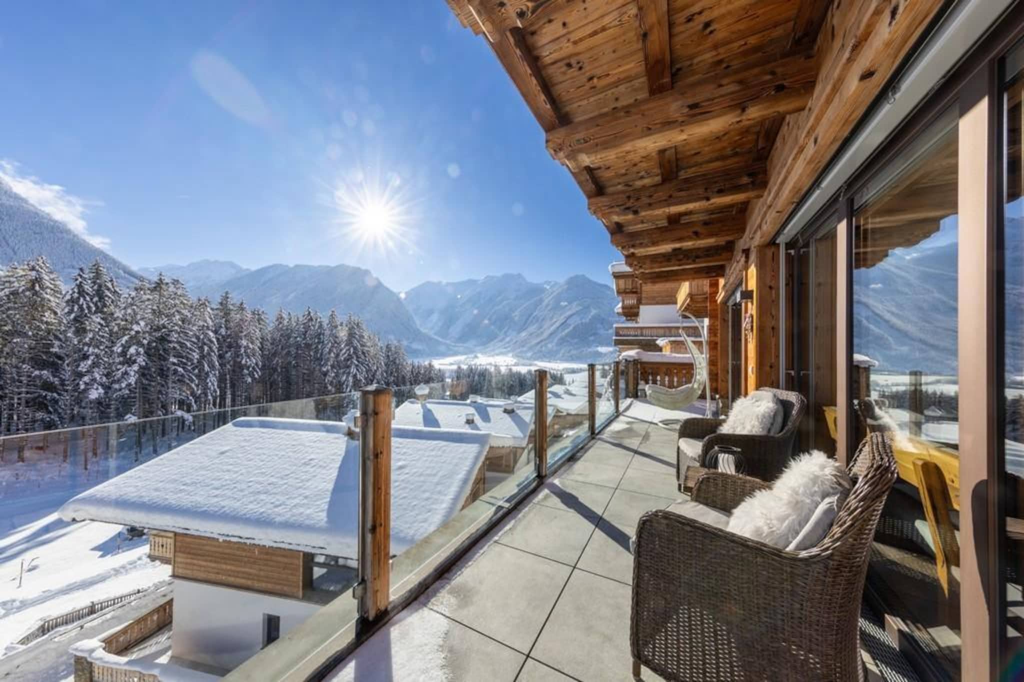 Nationalpark Chalet Goldbergspitze-Uitzicht winter