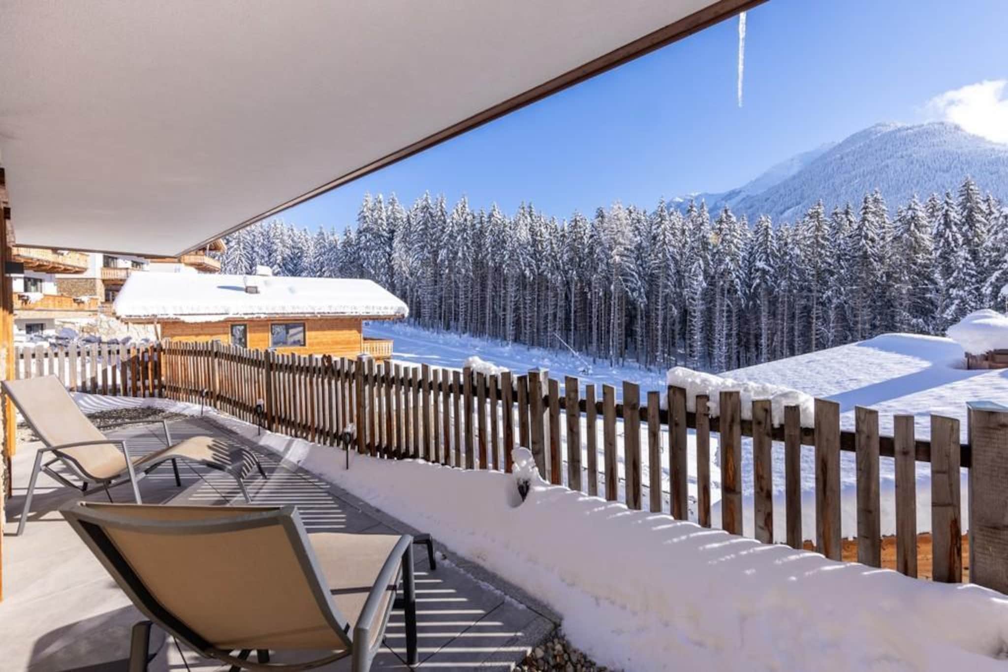 Nationalpark Chalet Goldbergspitze-Uitzicht winter