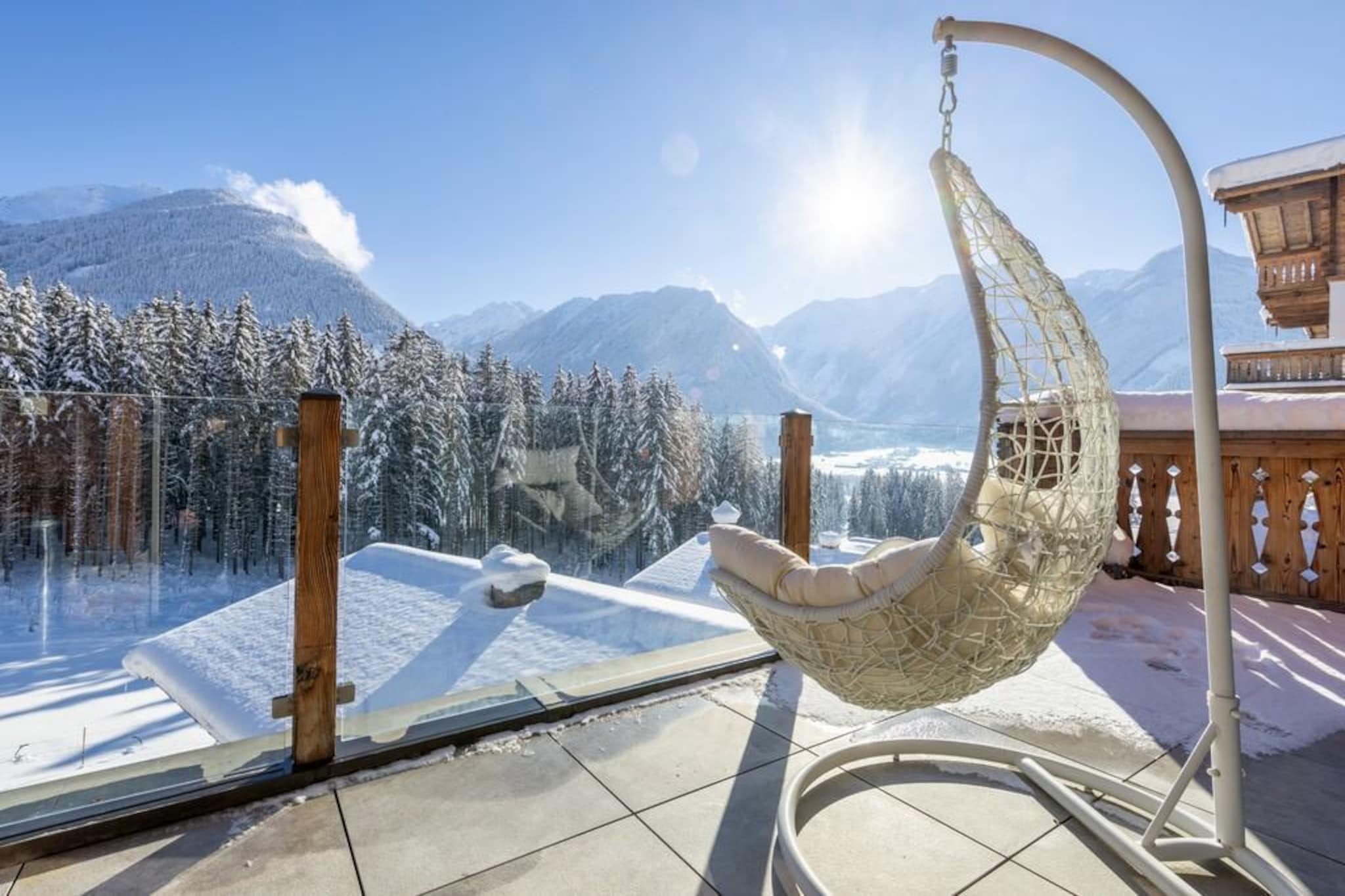 Nationalpark Chalet Goldbergspitze-Uitzicht winter