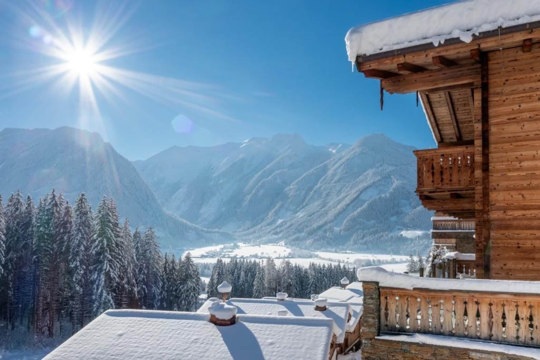 Nationalpark Chalet Goldbergspitze-Uitzicht winter