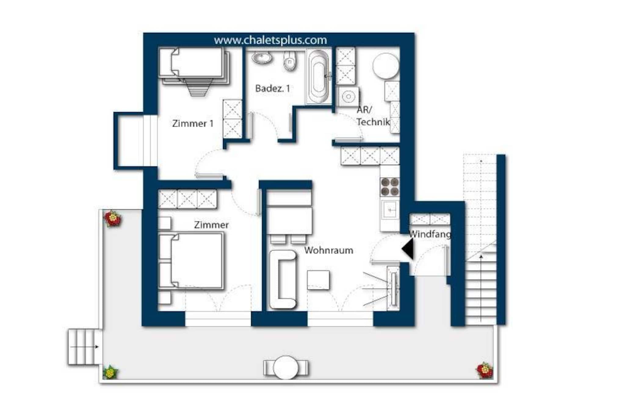 Nationalpark Chalet Hohe Warte-Plattegrond