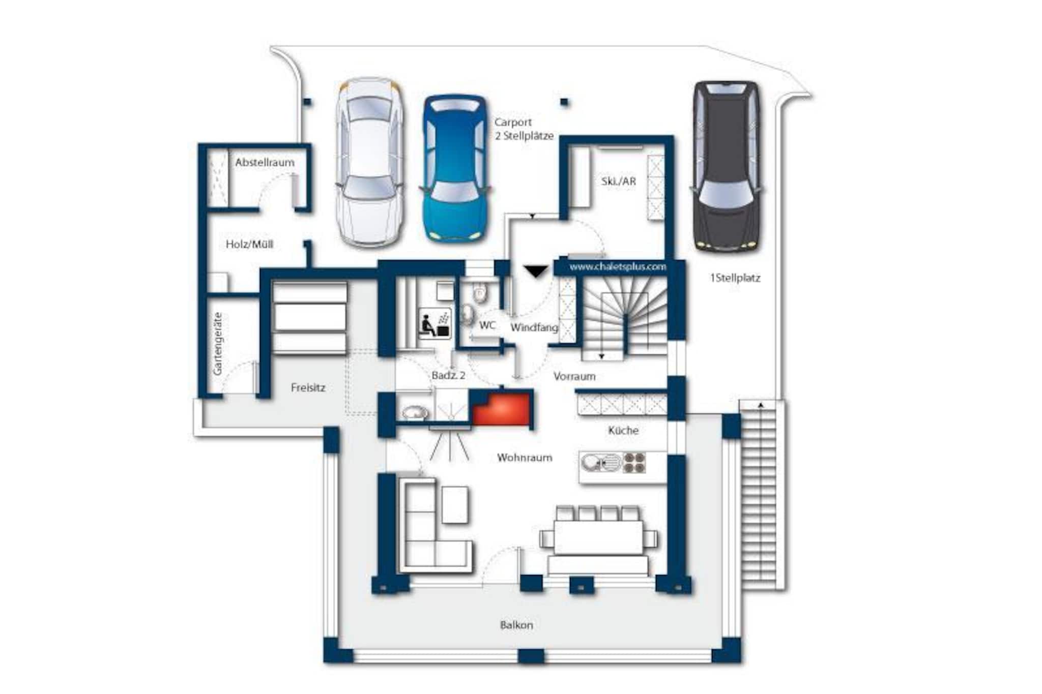 Nationalpark Chalet Hohe Warte-Plattegrond