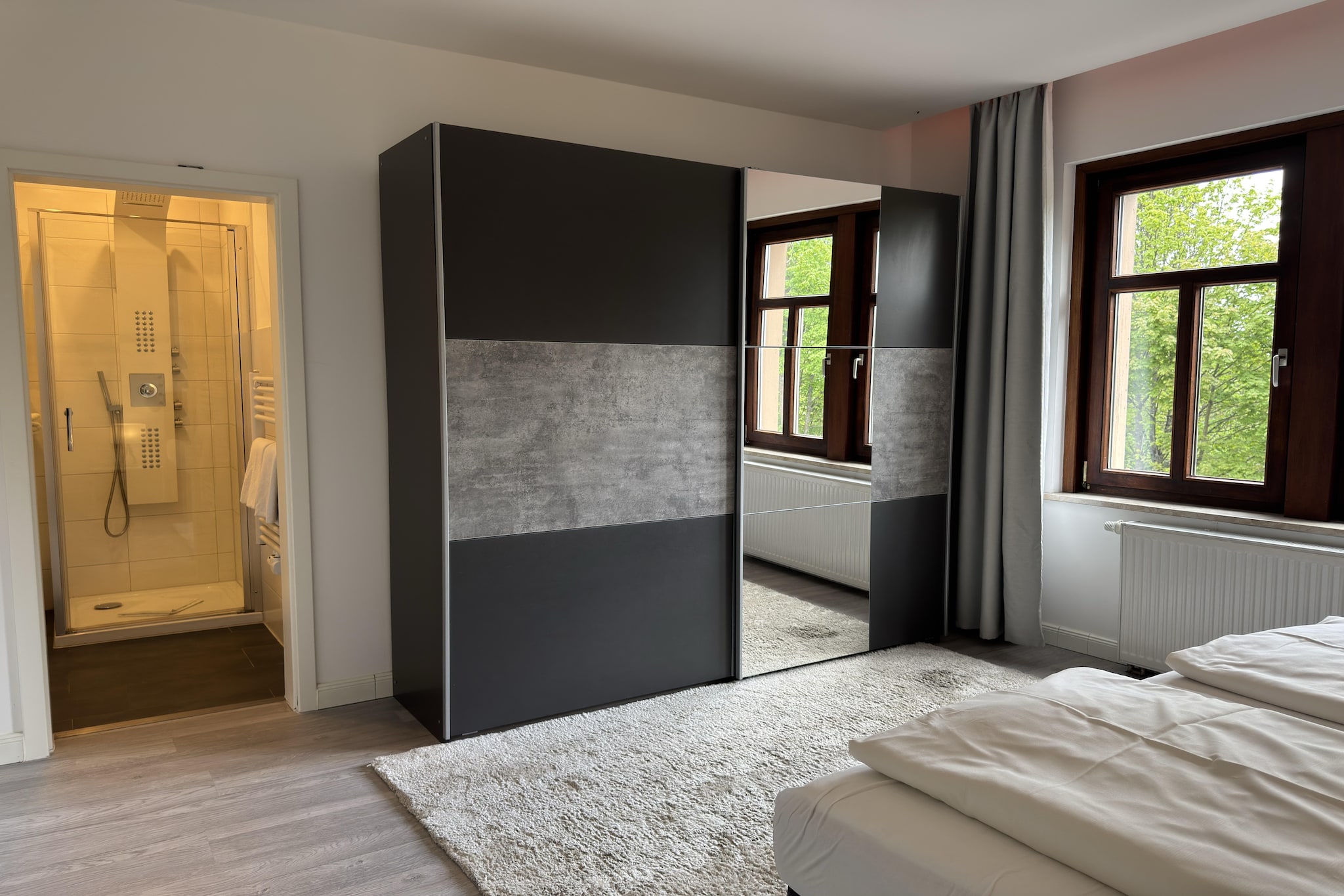 Apartment im alten Bahnhof-Slaapkamer