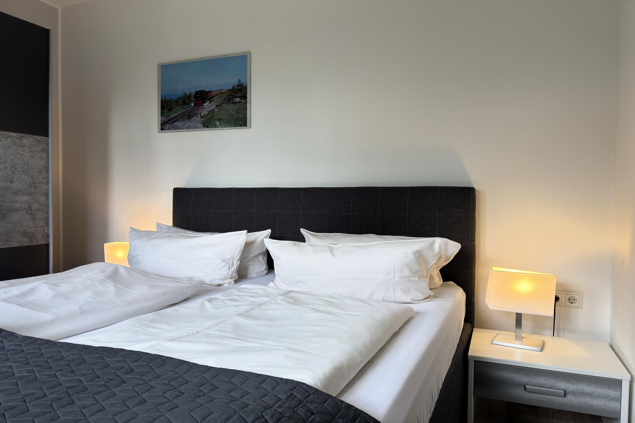 Apartment im alten Bahnhof-Slaapkamer