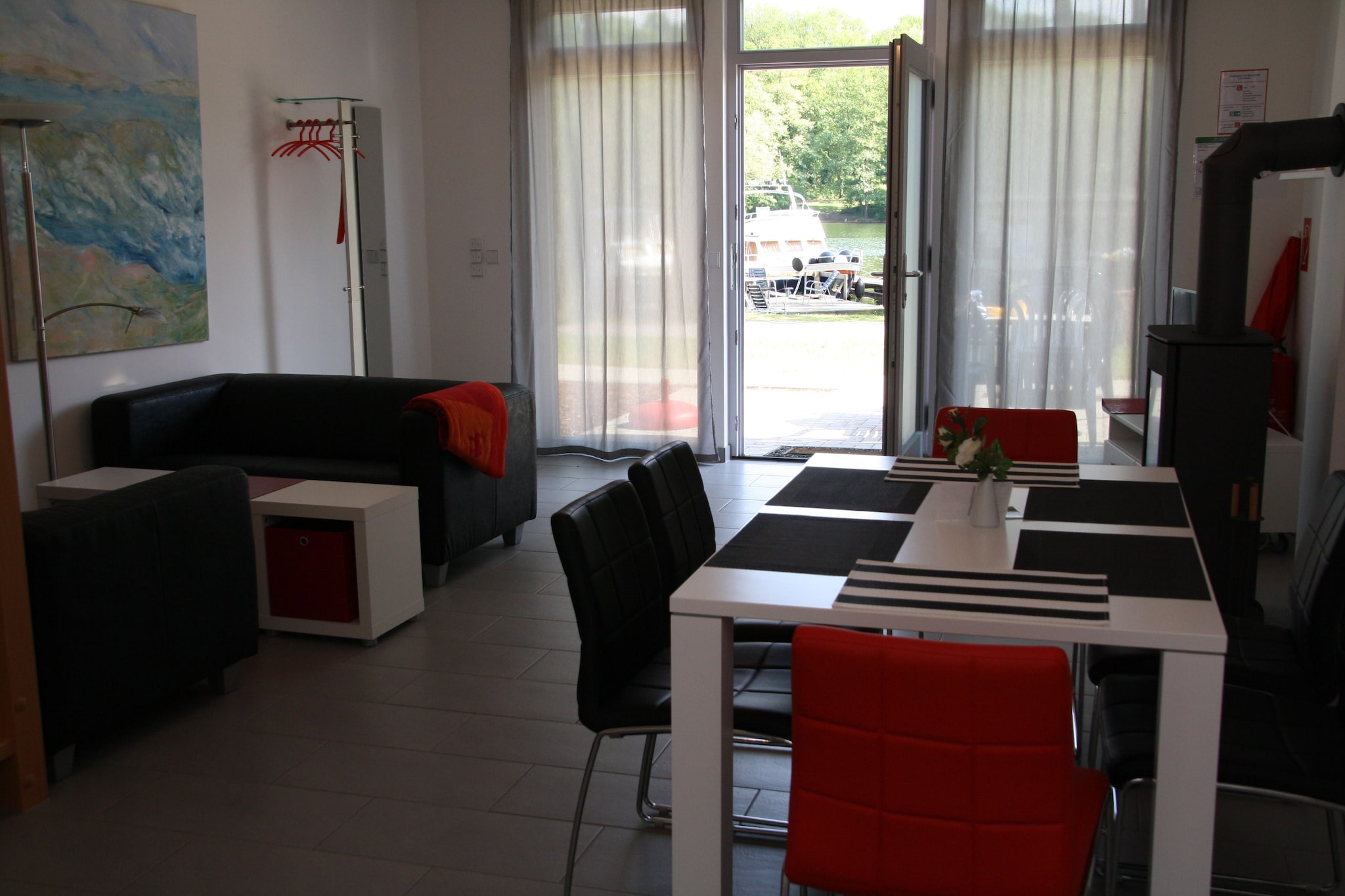 Ferienwohnung am Glindower See - Woonkamer