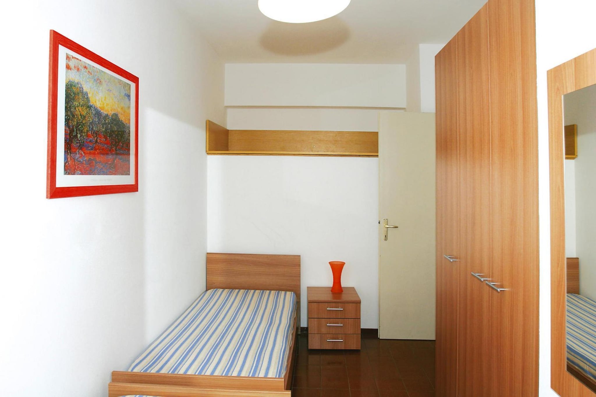 Living room(double sofa bed, TV(satellite)), Kitchenette(hob(4 ring stoves, electric), fridge-freezer), bedroom(2x single bed), bedroom(double bed), bedroom(double bed), bathroom(shower, toilet, bidet), shower(shared with other guests, outside), heating, air conditioning, terrace, garden furniture, sun loungers, BBQ(shared with other guests), parking, swimming pool(shared with other guests, including separate childrenâ€™s swimming pool (depth 50cm), opened from May upto and including Sep), baby crib(paid)