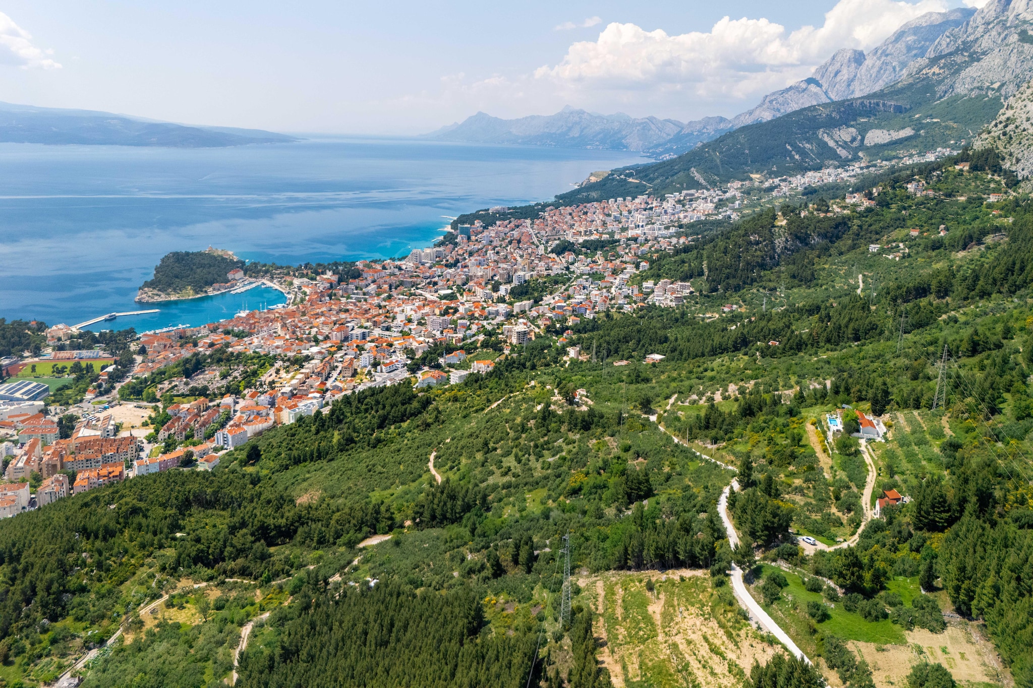 Villa Amare Makarska - E6 circa 150 qm für max 6 Pers-Uitzicht zomer