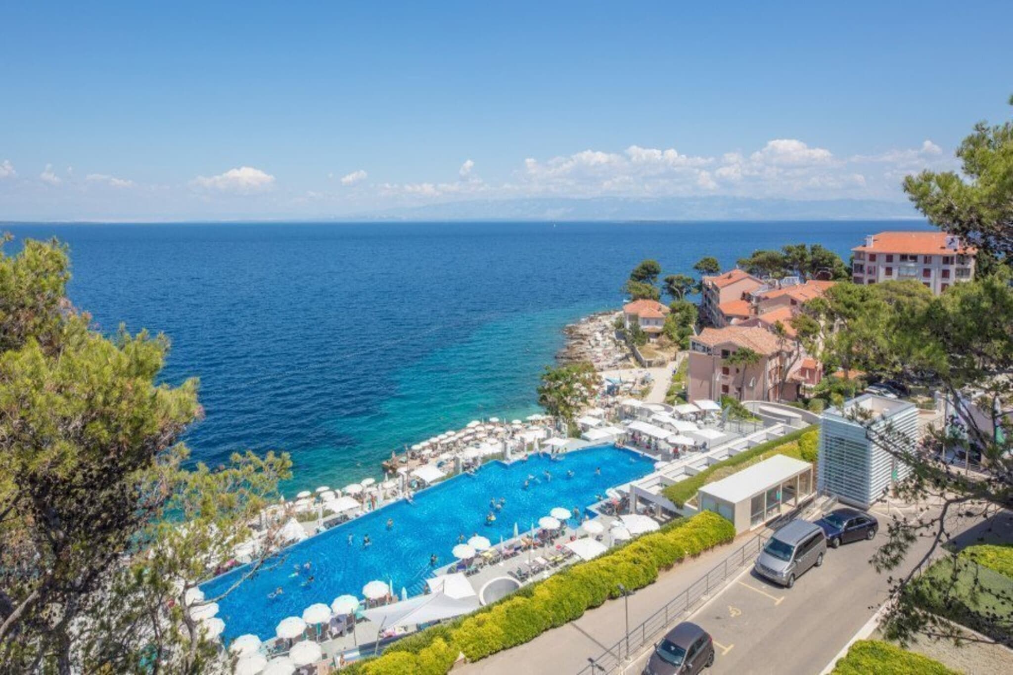 Apartments Punta, Veli Losinj-3-Raum-App., A3 (3+2), ca. 60 qm, für 5 Pers.-Uitzicht zomer