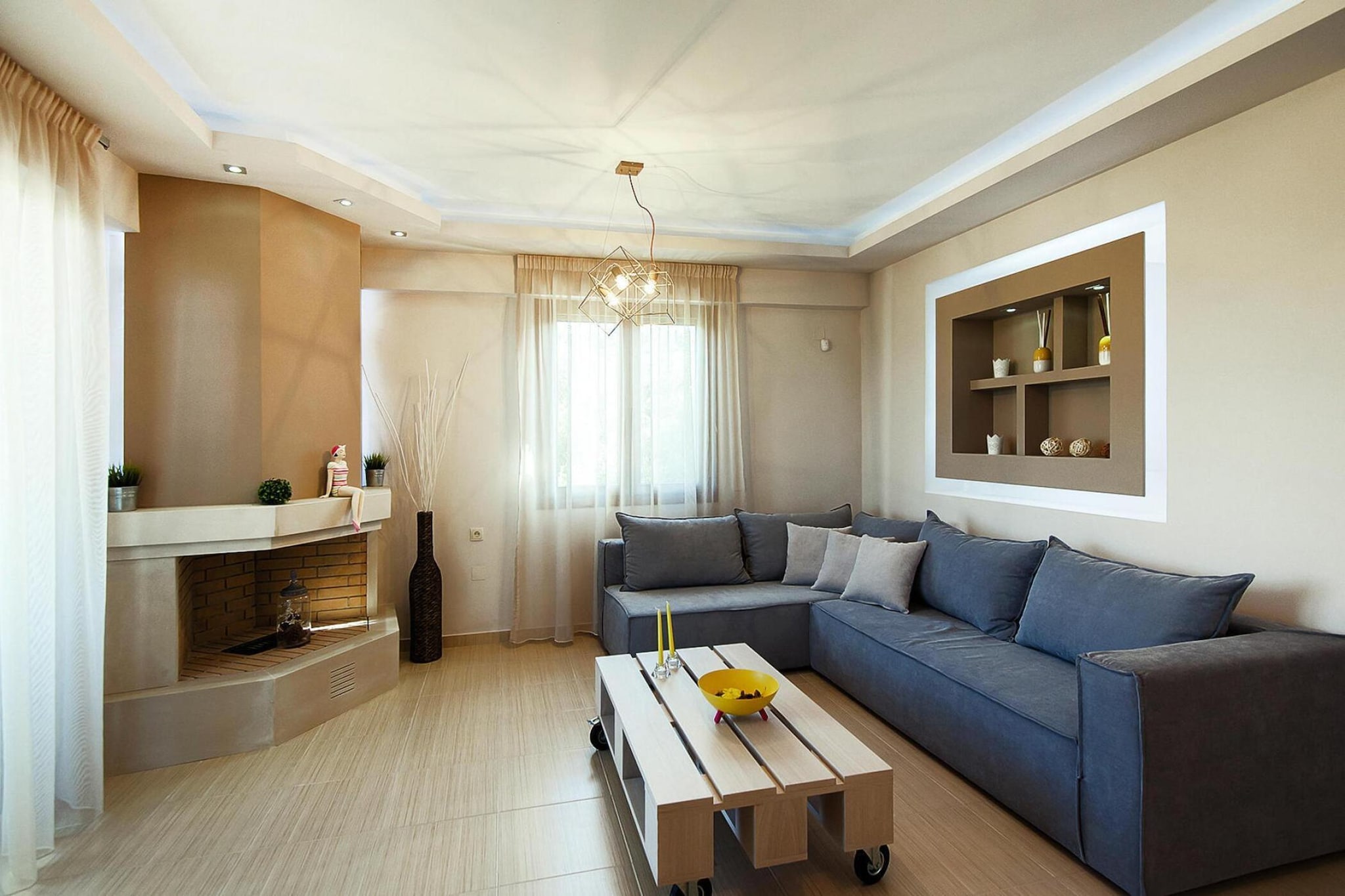 Surrounded by a spacious olive grove, you can let yourself be captured by the traditional charm of Crete in the modern ambience. Look forward to the stylish furnishing of your holiday villa, which leaves nothing to be desired. The special amenities include not only a very comfortably equipped kitchen and a jacuzzi in one of the two bathrooms, but above all the private outdoor pool with a great sun terrace. So if you don't want to start an exciting excursion, you can relax on the loungers under the parasol and refresh yourself in the pool. Let the evening fade away in a private atmosphere on the candlelit veranda or, if it should be cooler, in the living room in front of the fireplace. Above the eastern bay of Rethymnon, the village of Adele lies around two kilometers from the coast and the beach. The surrounding flat terrain is the Plains of Adele. The good tourist infrastructure guarantees you a large selection of gastronomy as well as sports and leisure facilities from March to November. On the beach you will find many other water sports options in addition to a diving center. HighLights: WLANConsumption-based energy costs, bed linen, towels, final cleaningWelcome packageTourism feeIntermediate cleaning 2 x per week including activities nearby: On Crete and especially in the area around Rethymnon you are guaranteed eventful holidays. Only a few kilometers separate you from the most beautiful and longest beaches on the island. On top of that, the region is characterized by numerous gorges with some grottos and caves, which you can discover, for example, on a hike. Whether a trip to the Lassithi Plateau or the Samaria Gorge - there are many areas for hikers that you can easily explore on foot. If you are interested in culture, we also recommend a day trip to the famous palace of K