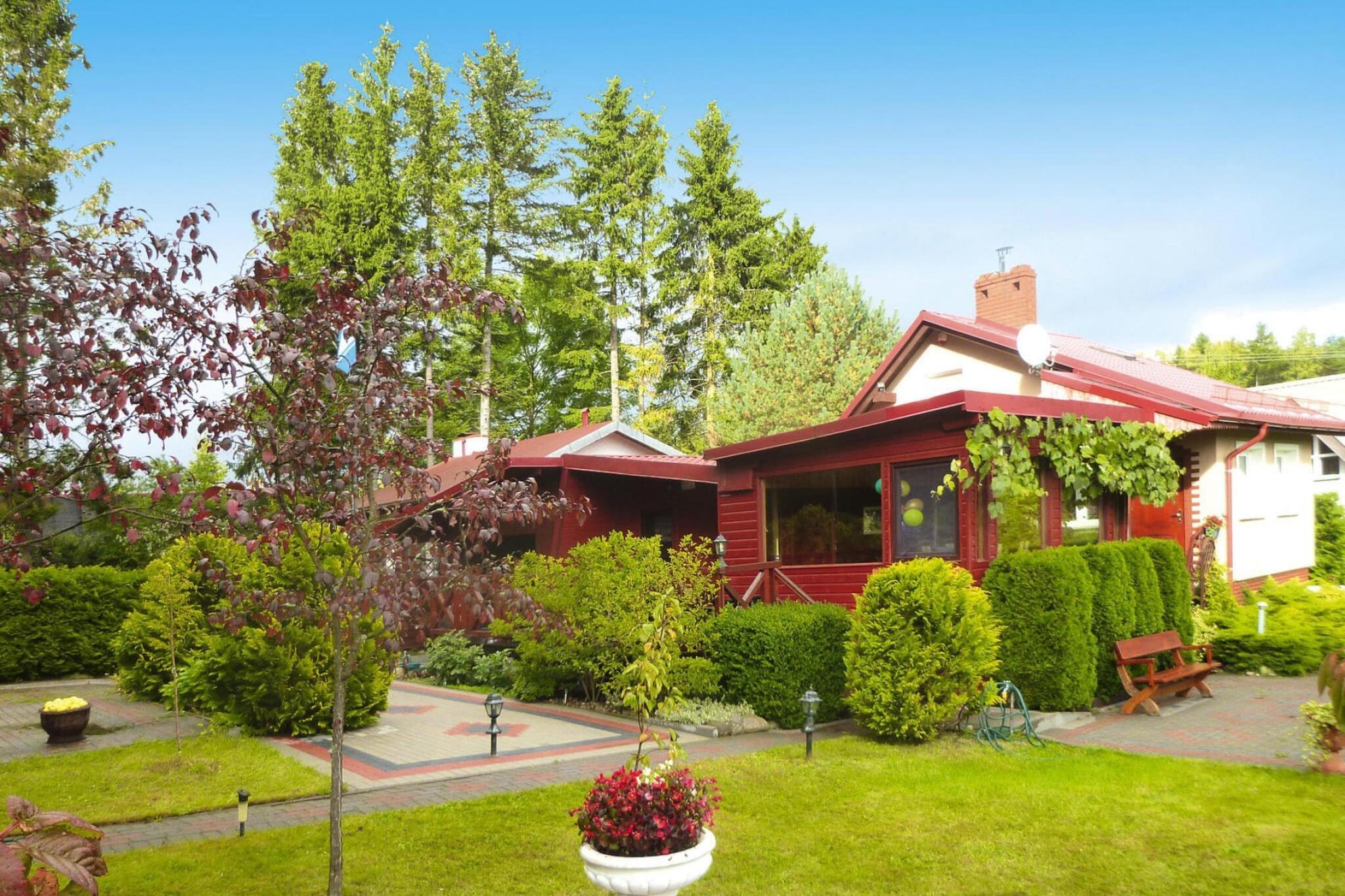 Holiday home Bieszkowice-Exterior in summer