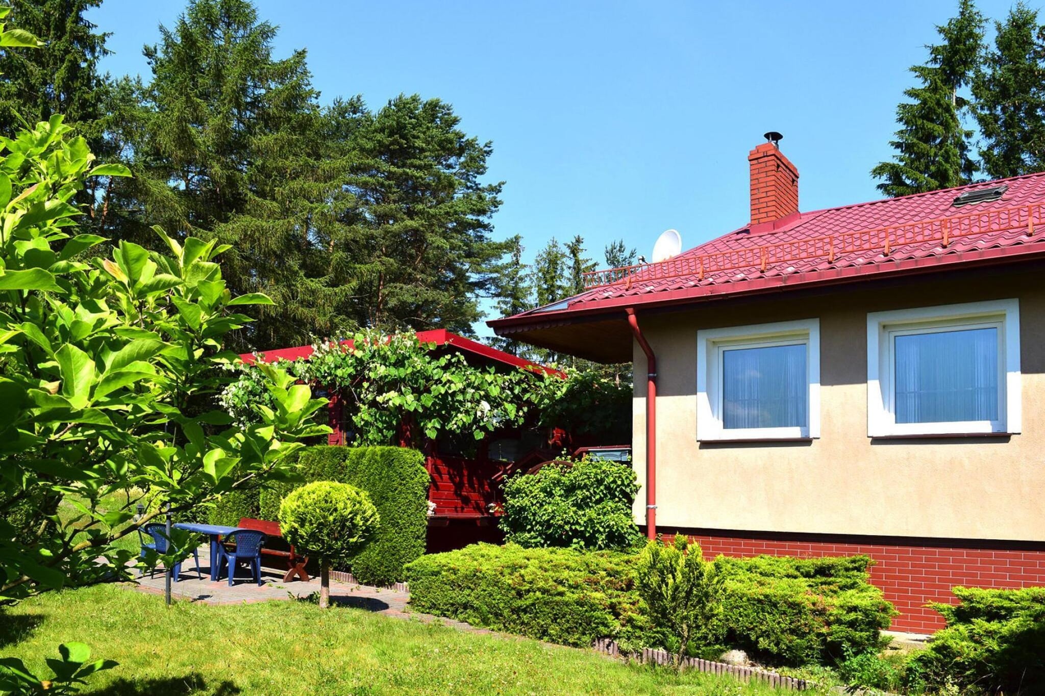 Holiday home Bieszkowice-Exterior in summer