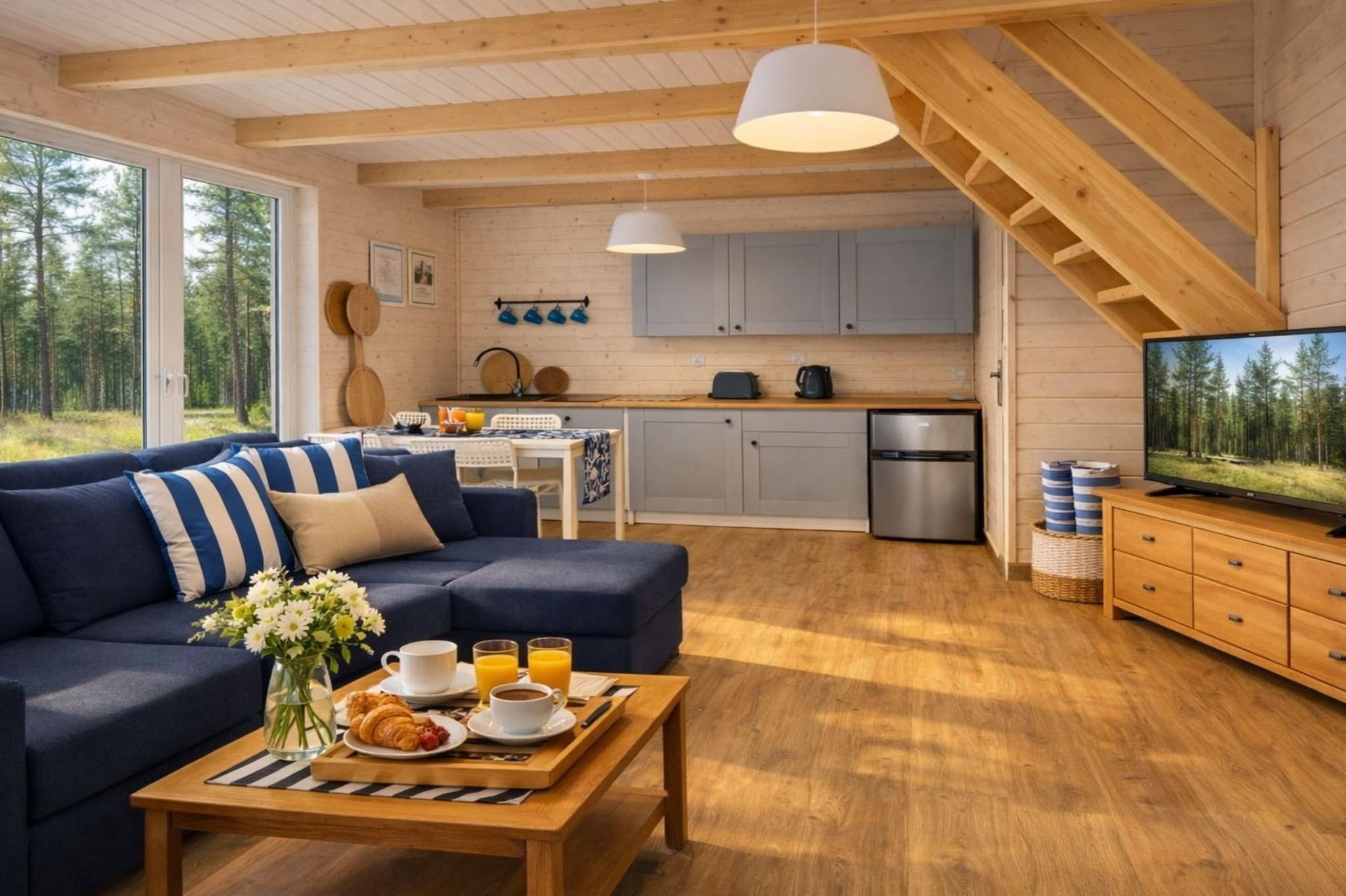 Holiday homes Rewal 60 qm Kapitäns Haus - Wohnzimmer
