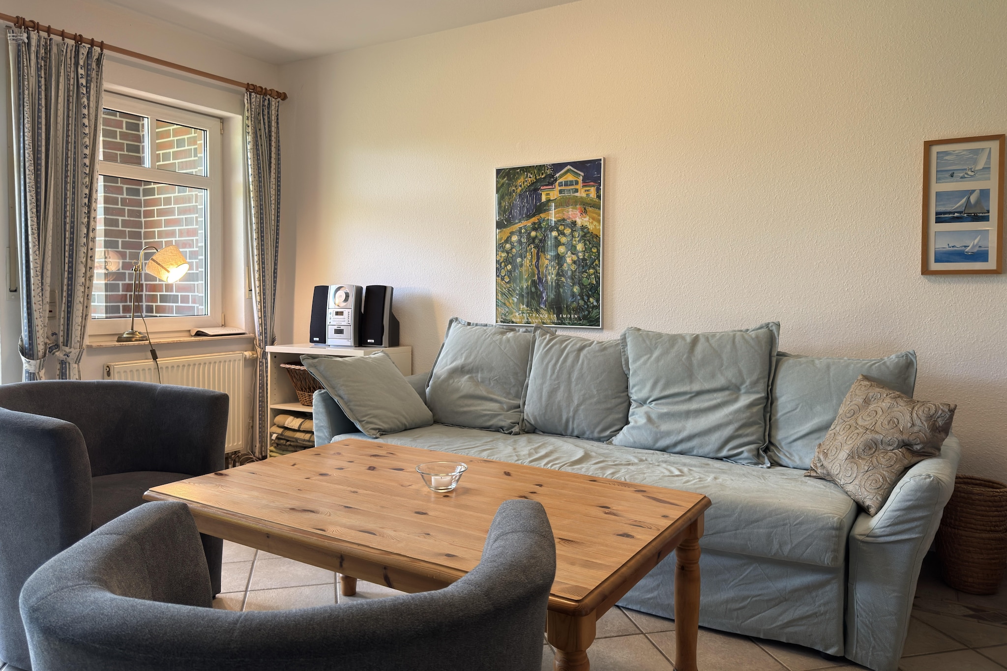 Ferienwohnung Fedderwardersiel-Woonkamer