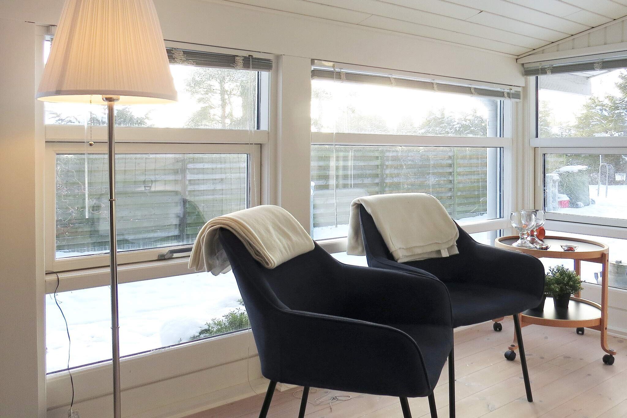 Annex: (double bed)\n\nInternet Access DSL, open kitchen(cooker(electric), hood, coffee machine, dishwasher, fridge), Living/bed room(TV(cable, german television channels, danish TV channels (DR1 and TV2))), bedroom(double bed), bedroom(double bed, double folding bed), bathroom(floor heating)(bathtub or shower, washbasin, toilet), bathroom(floor heating)(bathtub or shower, washbasin, toilet), Bubble bath(indoor, heated, 2 persons), heating(electric), terrace(roofed), air to air heatpump