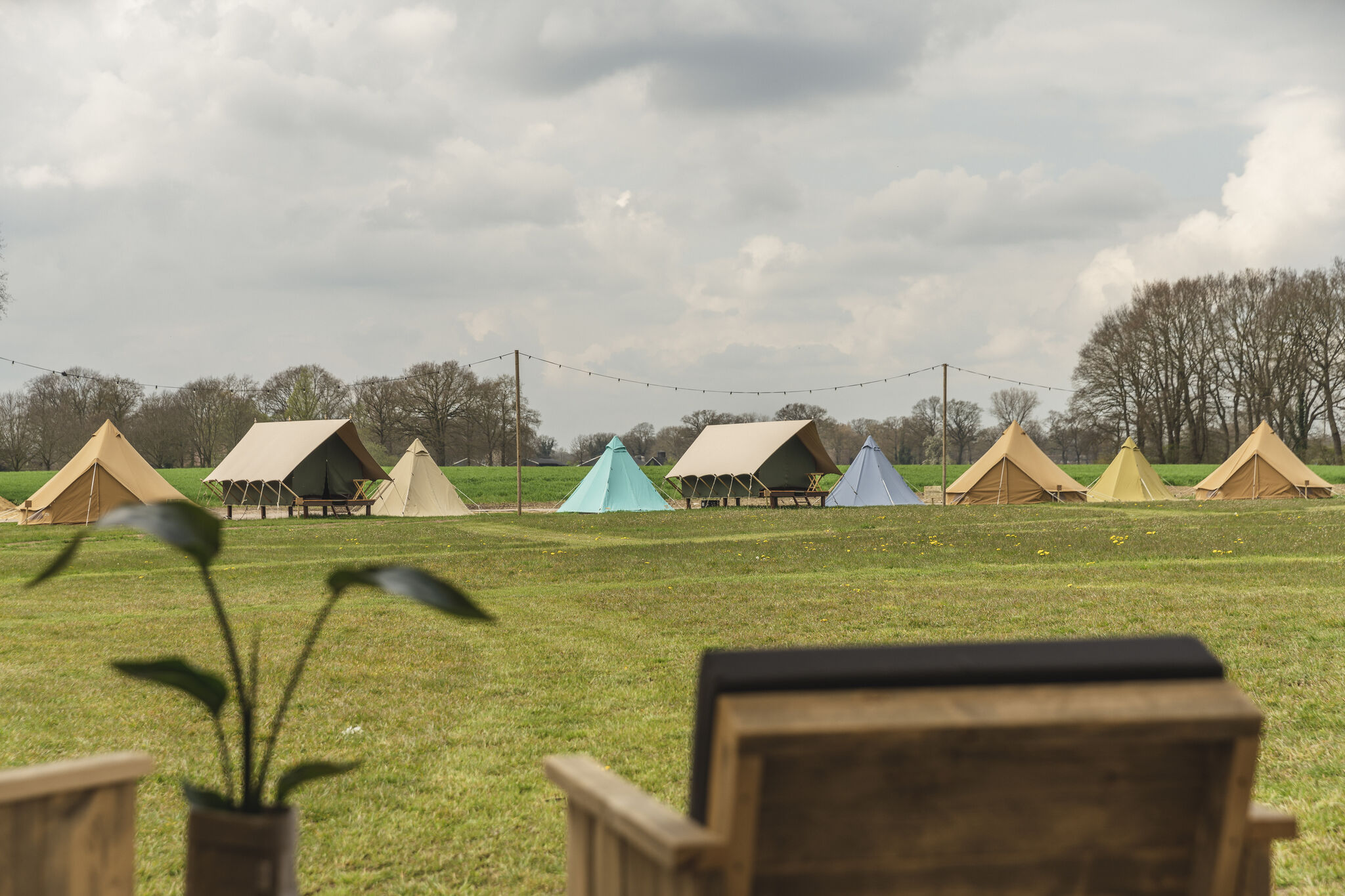 Glamping with private sanitary facilities