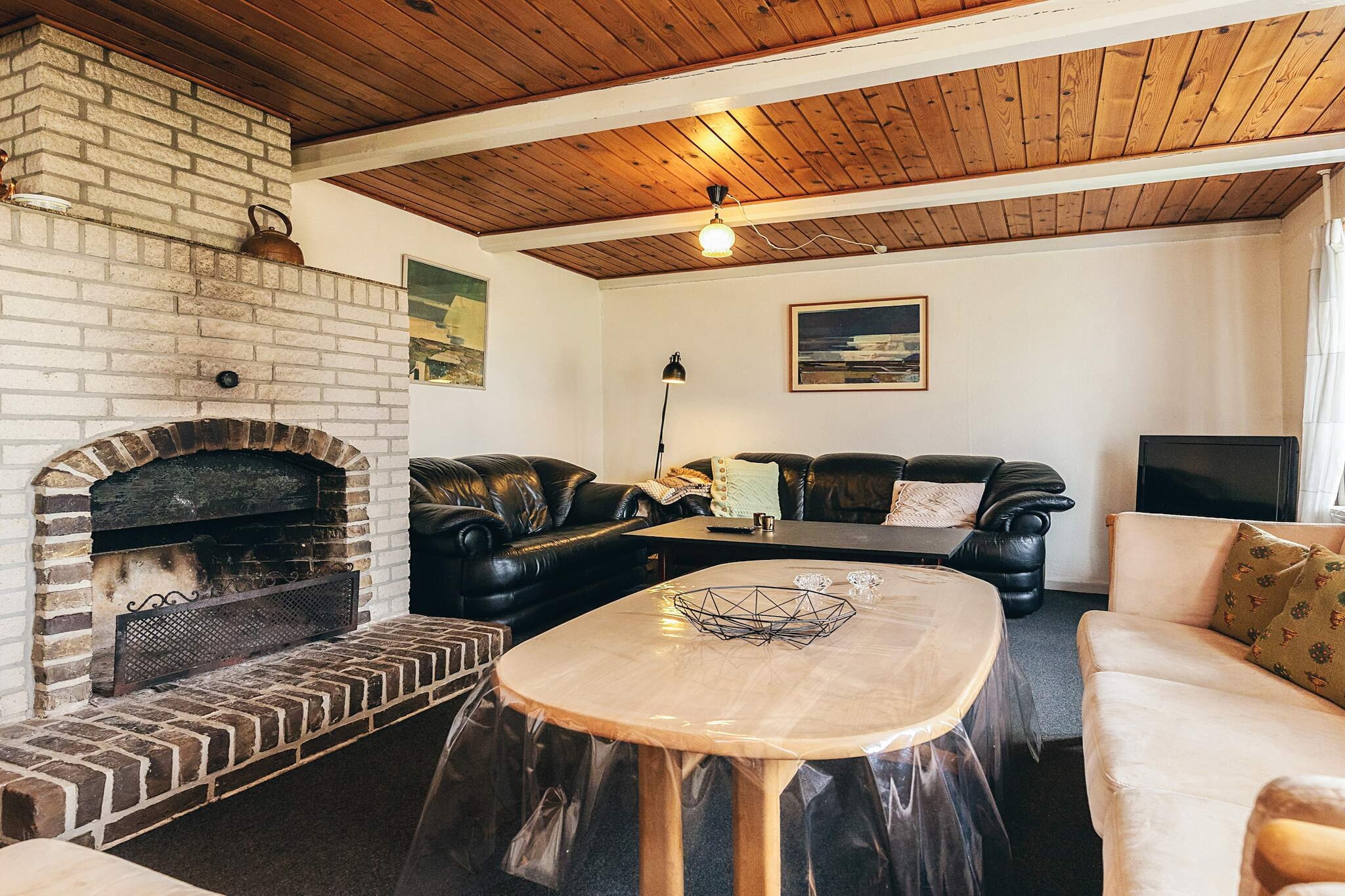 Rustic cottage with fireplace