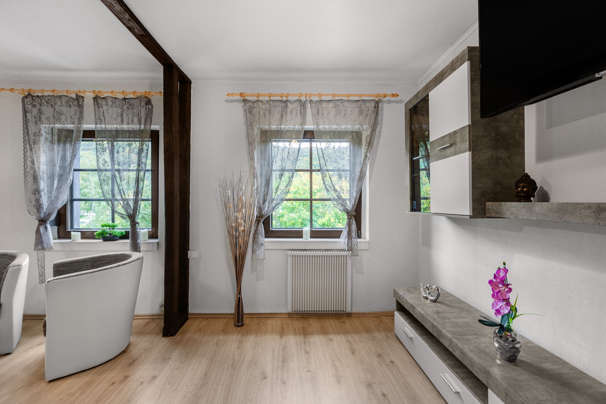 Ferienhaus mit Moselblick-Wohnzimmer