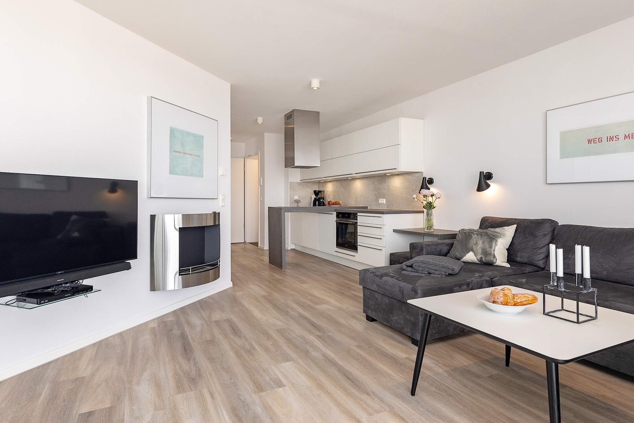Modern appartement direct aan de haven - Binnen
