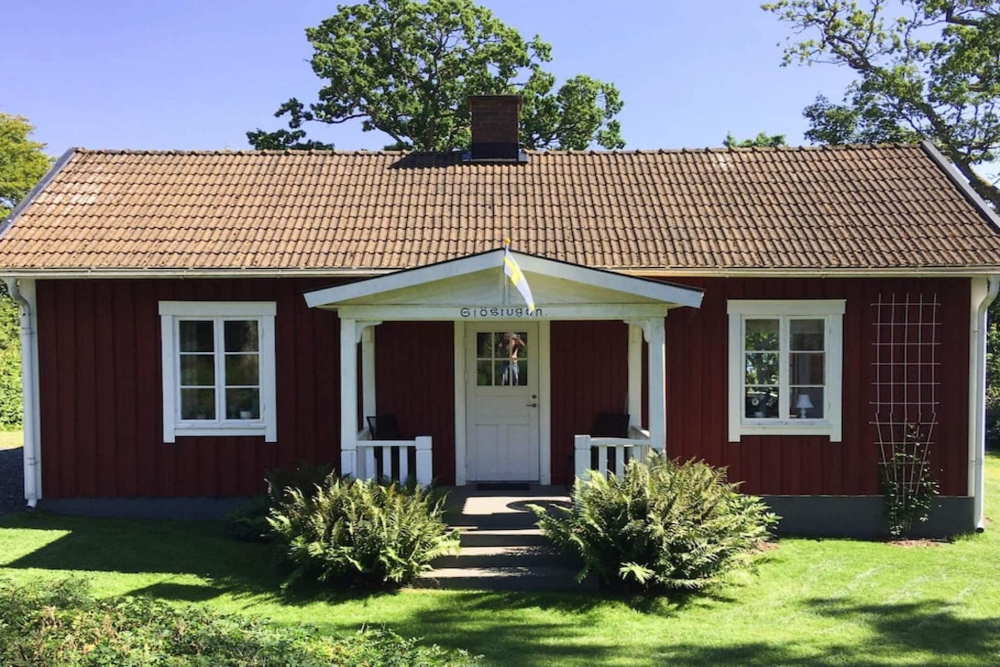 With a wonderful location, this nice cottage is located on a beach plot right on Lake Vidöstern. From the roof-covered terrace you have only 30 meters down to the small sandy beach. Here you can enjoy the lake view, whether eating breakfast in the morning or grilling in the evening. Why not enjoy a morning dip before settling down on the terrace and planning your day. Maybe you have rented the boat and the engine and want to explore the lake or go fishing? Maybe you are planning an excursion or just to spend the day sunbathing and relaxing in the wonderful environment. This is a true idyll with many opportunities for a successful holiday. In the cottage there is a practical kitchen with dining area, a living room with a fantastically beautiful fireplace where you can light a fire during cool evenings and a piano for those who wish to enjoy some music. There is a bedroom with two single beds that can be put together into a double bed and a bathroom with washer and dryer. You also have a sleeping loft with 4 beds. Note that there is a steep staircase up and the ceiling height in the attic is low. On the large lovely plot there is plenty of space for play and games. Down by the beach there is also the opportunity to light a fire on the barbecue area intended for this. If you are interested in fishing, you should really go here. Lake Vidöstern is one of southern Sweden's best fishing lakes with good access to pikeperch, pike and perch. In addition, the Vidöstern is ideal for canoeing. You will also find many well-marked cycling and hiking trails in the area. In the forests around the lake there are also plenty of berries and mushrooms. There are many opportunities for excursions in the local area and for shopping a visit to Ljungby and Växjö is nice. Take the opportunity to take a guided guided tour in Ljungby. Take a day trip to Glasriket and visit outlet sales of utility glass and decorative glass from the famous glassworks. A warm welcome to paradise.