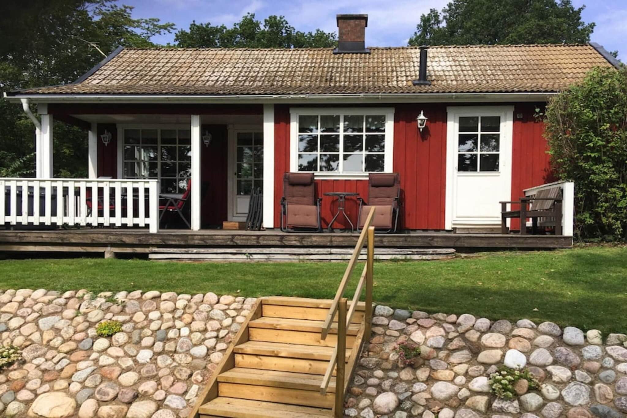 Internet Access DSL, Living room(3x single bed), open kitchen(cooker(electric), hood, coffee machine, microwave, dishwasher, high chair), Living/bed room(TV(german television channels, swedish TV channels), stove(tiled), radio, CD player), bedroom(2x single bed), bathroom(tumble dryer, washbasin, shower, toilet, washing machine), heating(electric), terrace(garden furniture, BBQ), terrace(roofed), air to air heatpump